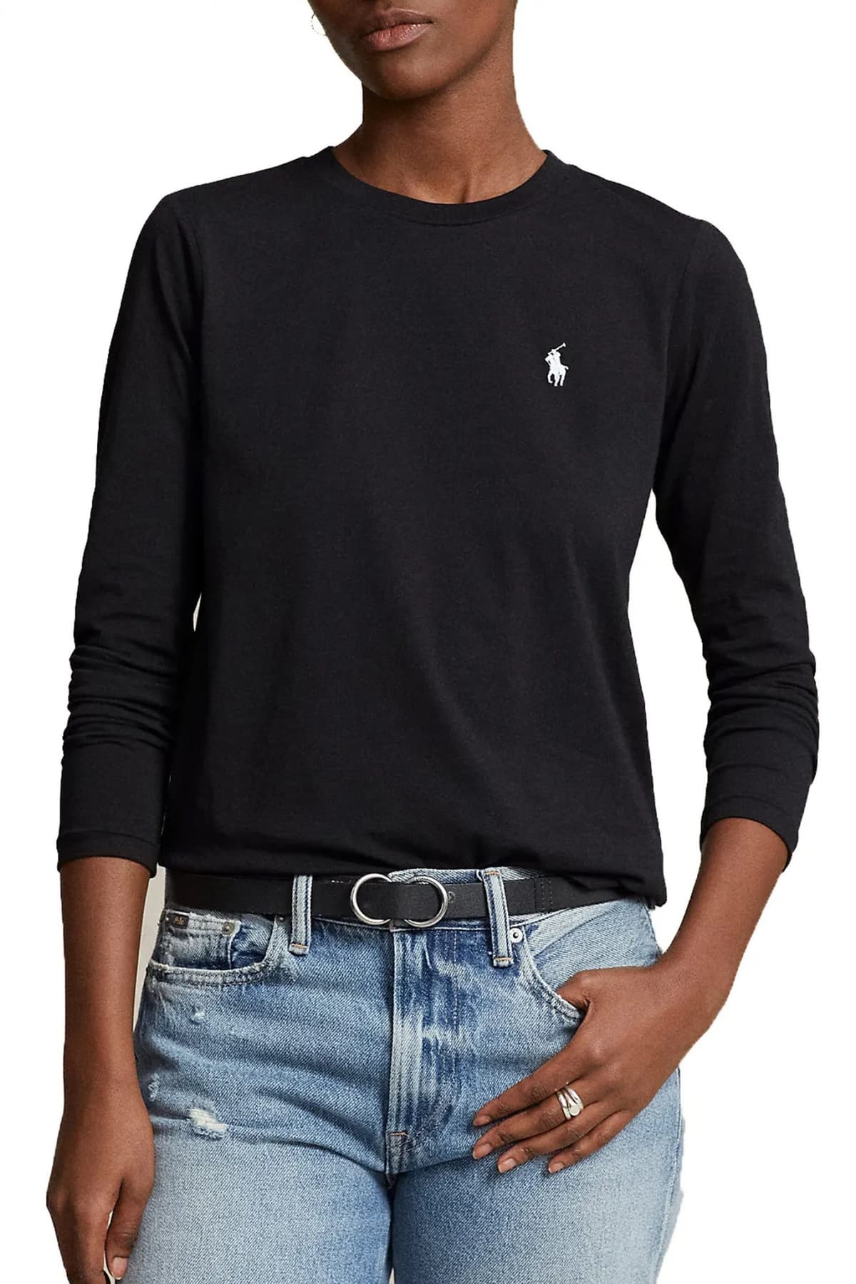 RALPH LAUREN T-SHIRT LSL BSR ΜΑΥΡΟ