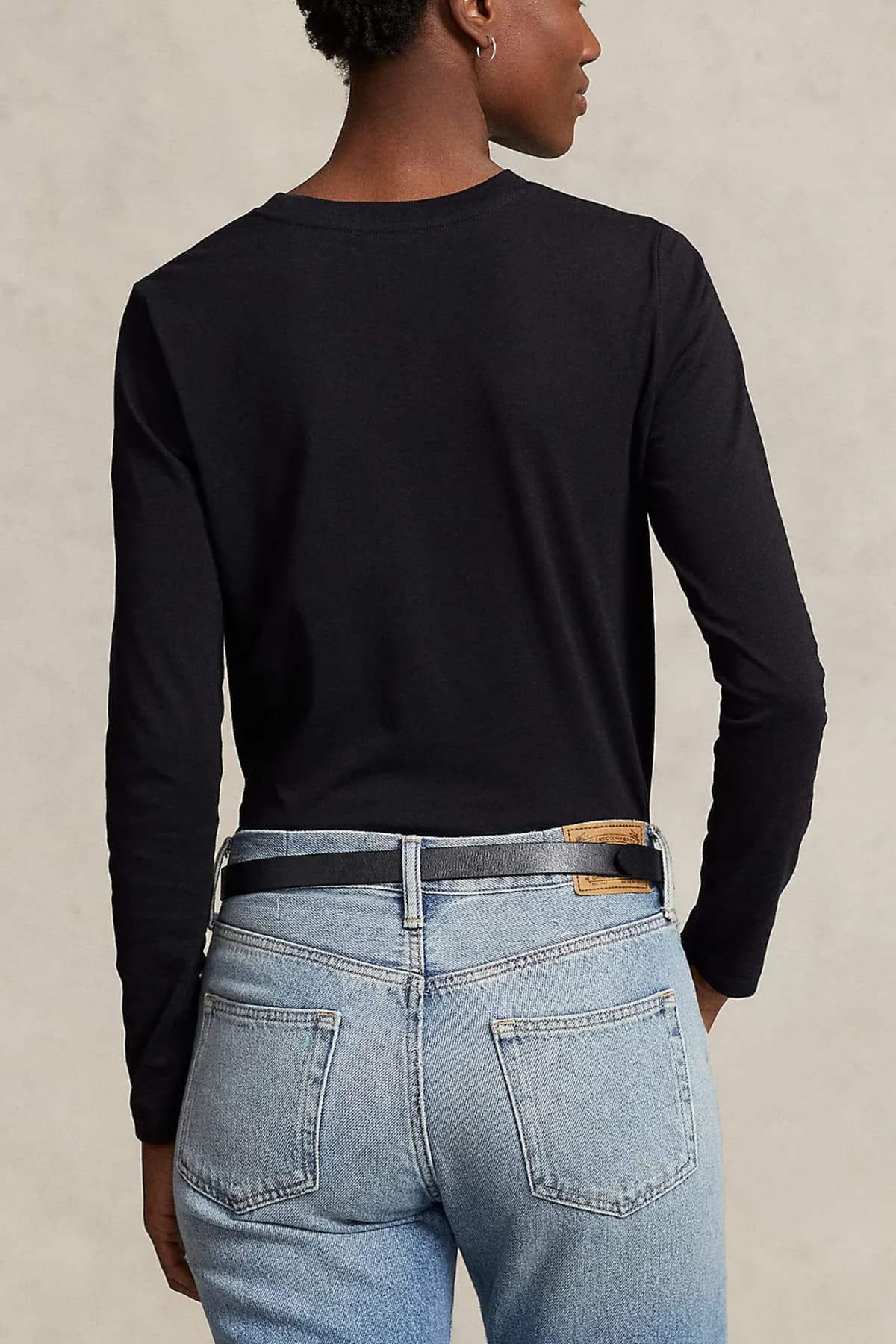 RALPH LAUREN T-SHIRT LSL BSR ΜΑΥΡΟ