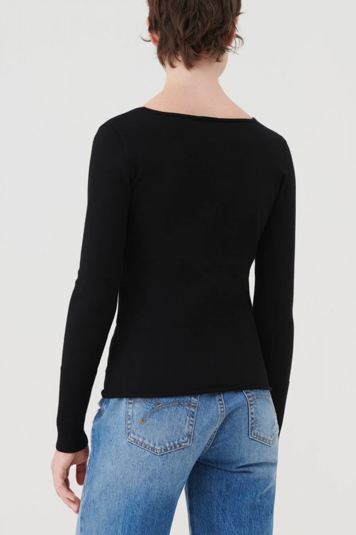 MARELLA ΠΛΕΚΤΟ GONDOLA ΛΟΞΟ V-NECK ΜΑΥΡΟ