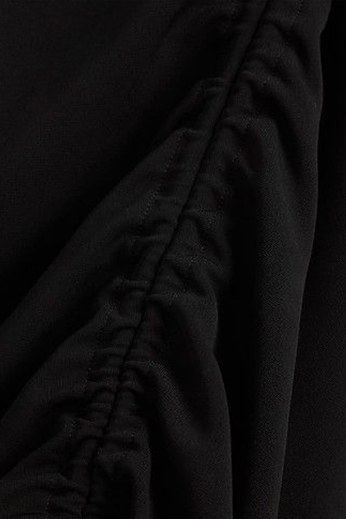 KARL LAGERFELD ΦΟΡΕΜΑ MIDI CORD DETAIL JERSEY ΕΝΑ ΜΑΝΙΚΙ ΜΑΥΡΟ