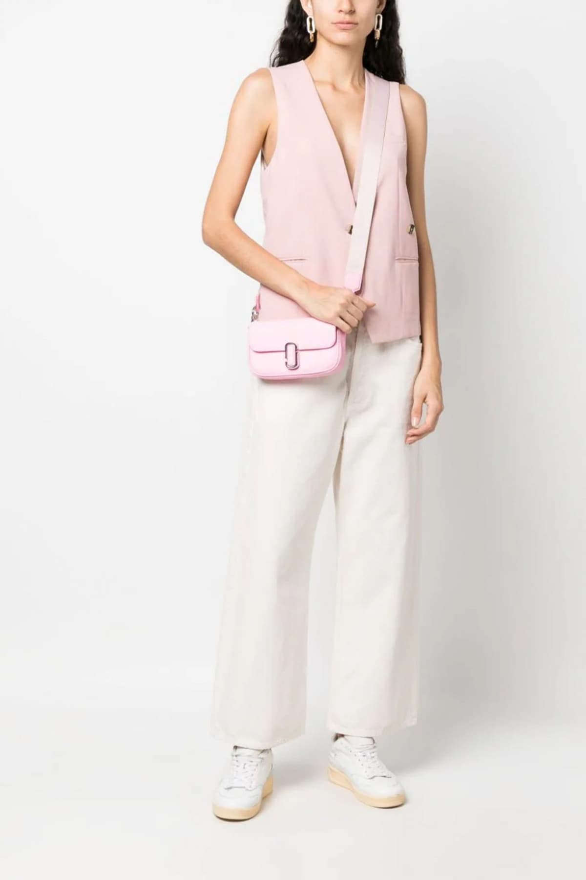 MARC JACOBS ΤΣΑΝΤΑΚΙ CROSSBODY THE MINI BAG ΑΛΥΣΙΔΑ ΙΜΑΝΤΑΣ LOGO ΡΟΖ