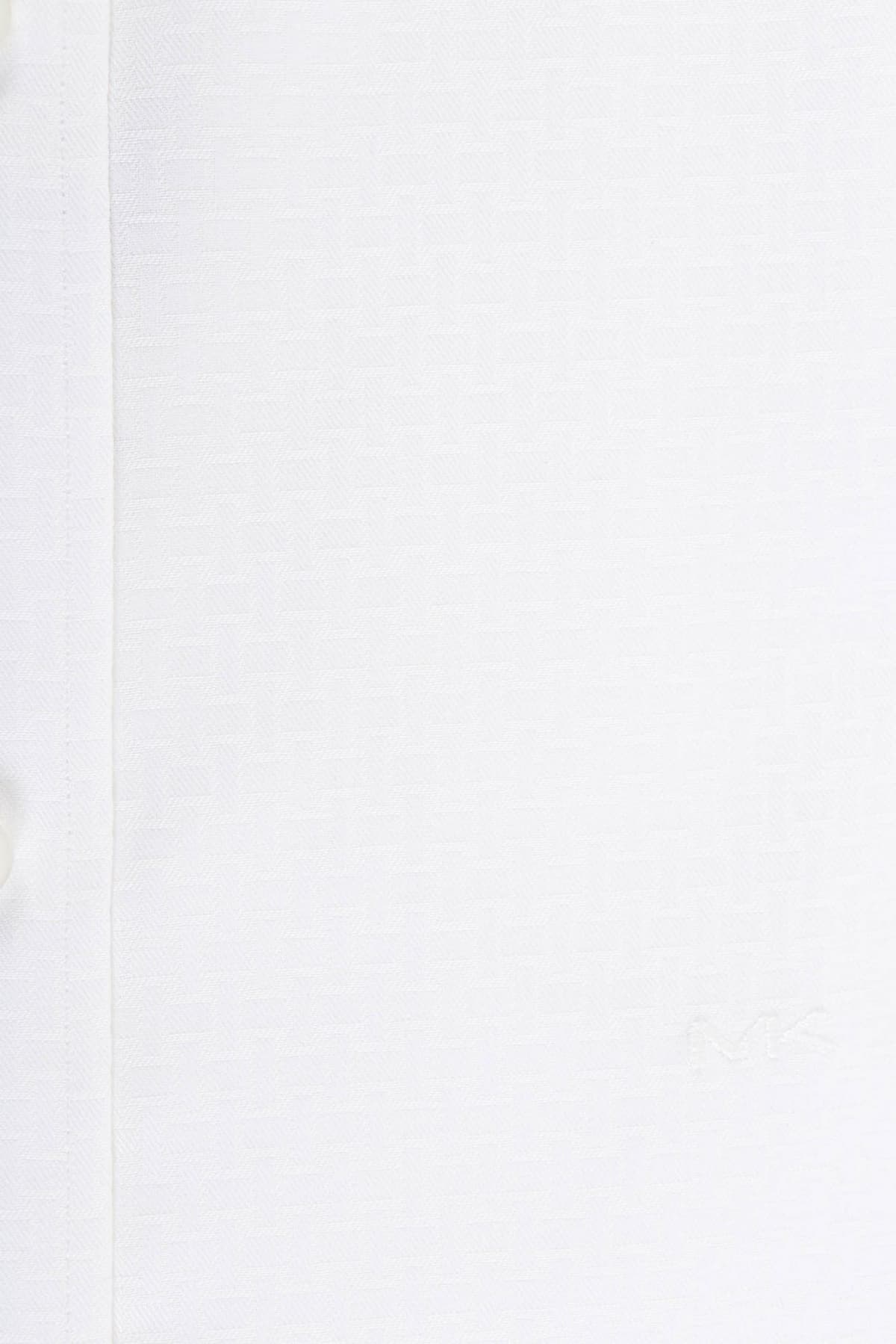 MICHAEL KORS ΠΟΥΚΑΜΙΣΟ RECTANGLE SLIM FIT EASY CARE STRETCH ΛΕΥΚΟ