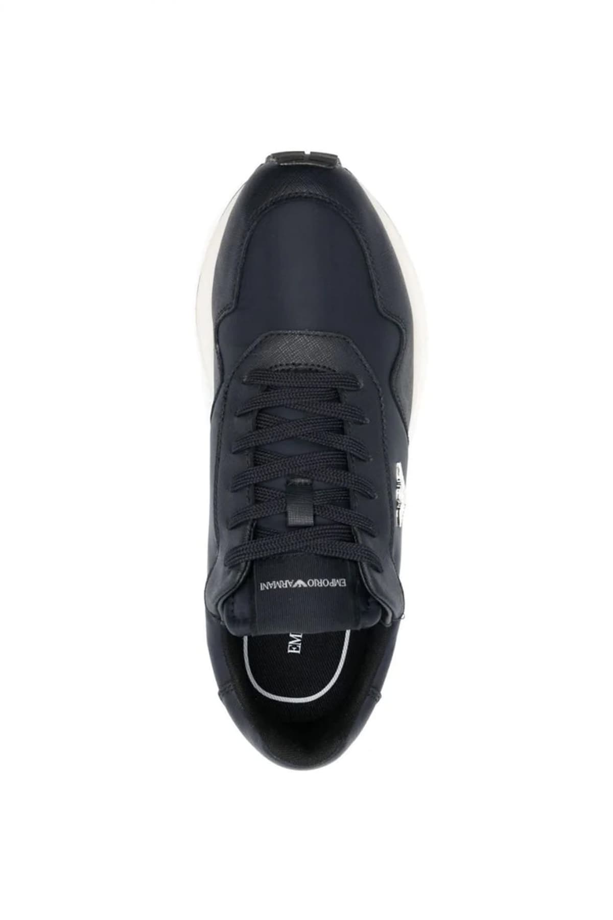 EMPORIO ARMANI ΠΑΠΟΥΤΣΙΑ SNEAKERS LOGO ΜΠΛΕ
