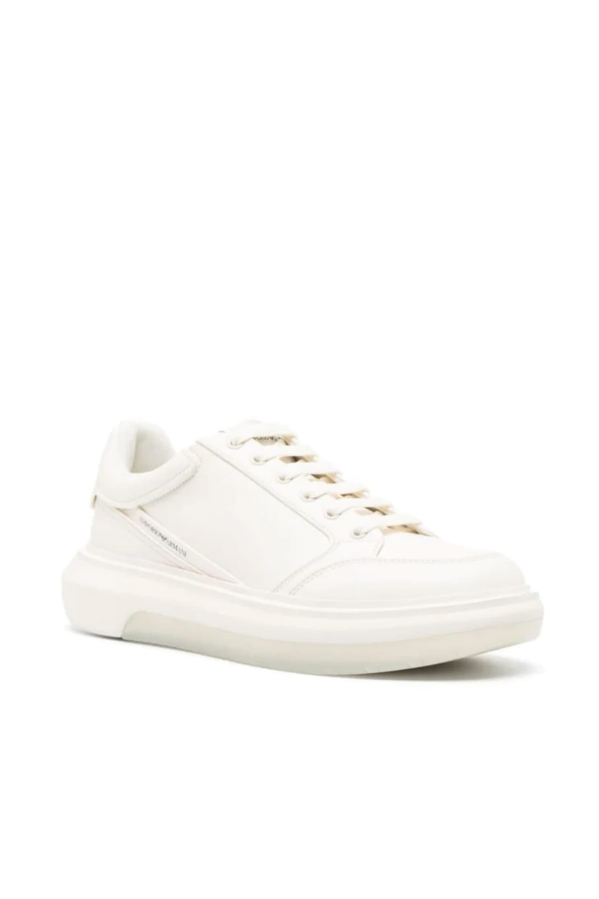 EMPORIO ARMANI ΠΑΠΟΥΤΣΙΑ SNEAKERS LOGO ΛΕΥΚΟ