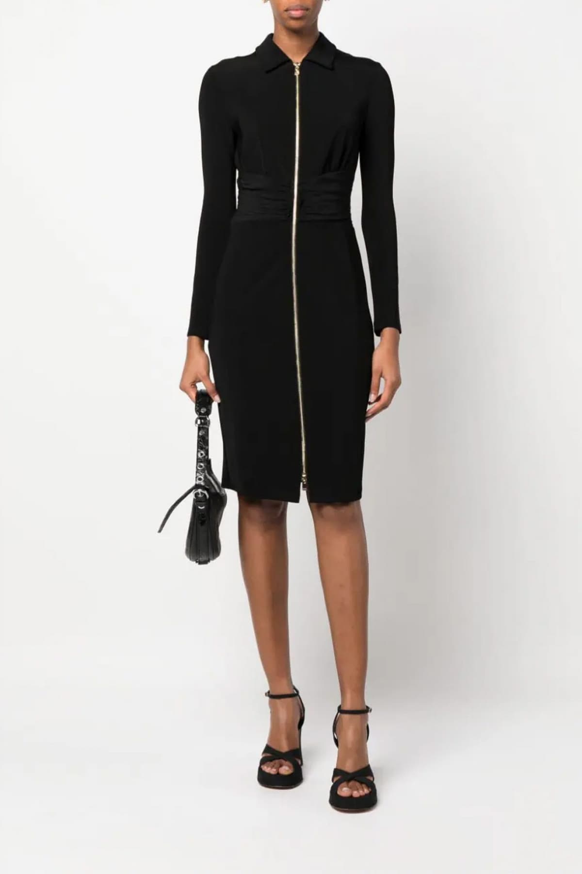 PINKO ΦΟΡΕΜΑ AKANE 1 MIDI FULL- ZIP ΓΙΑΚΑ ΜΑΥΡΟ