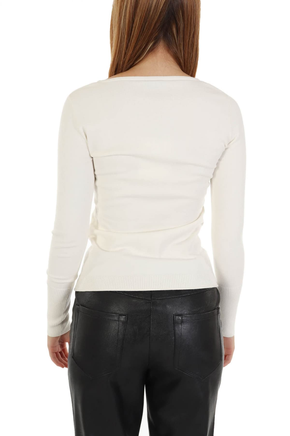 MARELLA ΠΛΕΚΤΟ GONDOLA ΛΟΞΟ V-NECK ΕΚΡΟΥ