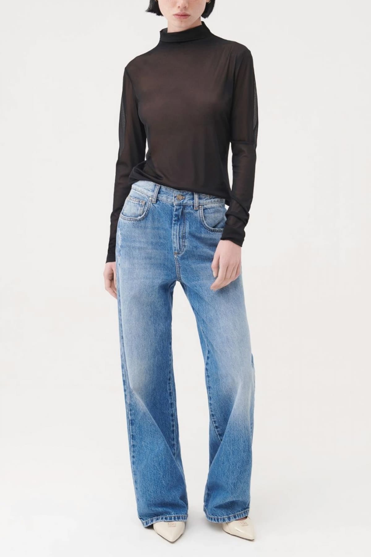 MARELLA ΜΠΛΟΥΖΑ NENIA ΔΙΑΦΑΝΕΙΑ ΛΟΥΠΕΤΟ ΜΑΥΡΟ