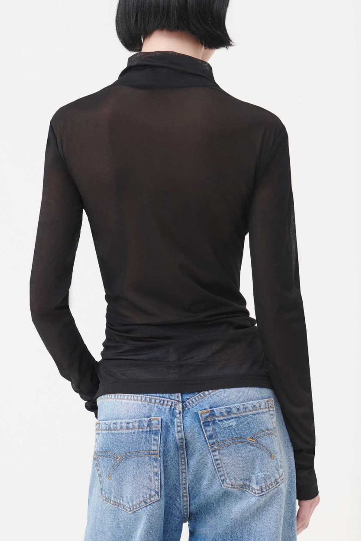 MARELLA ΜΠΛΟΥΖΑ NENIA ΔΙΑΦΑΝΕΙΑ ΛΟΥΠΕΤΟ ΜΑΥΡΟ