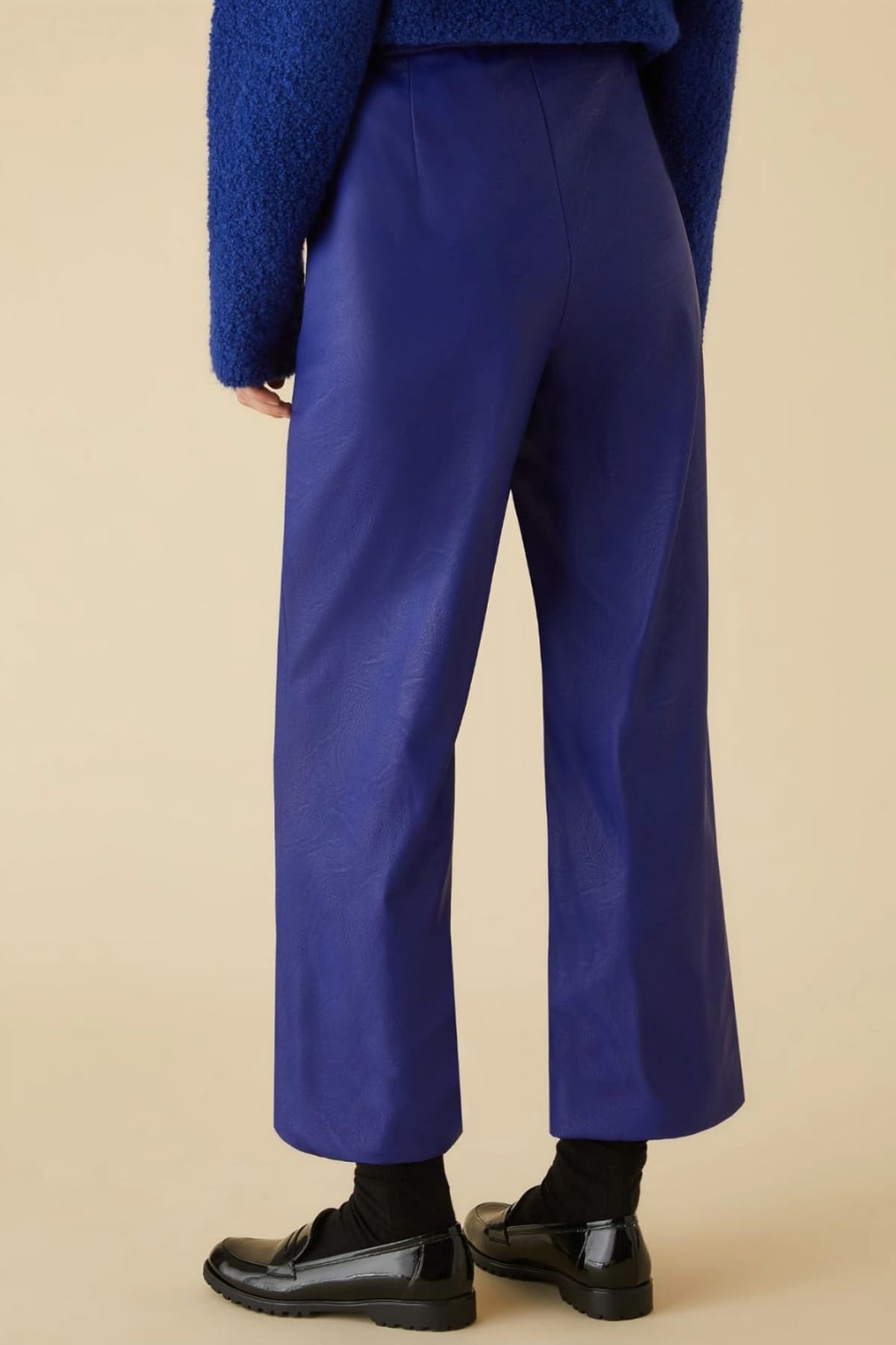 MARELLA EMME ΠΑΝΤΕΛΟΝΑ JENE FAUX LEATHER/VISCOSE ΜΠΛΕ ΗΛΕΚΤΡΙΚ