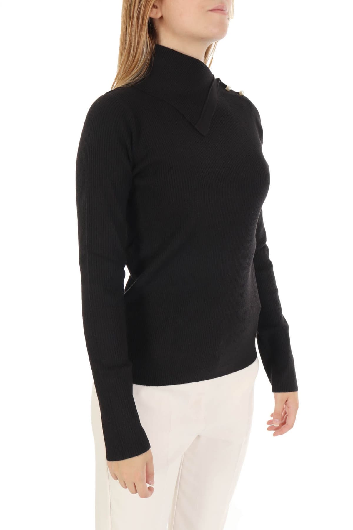 MARELLA EMME ΠΛΕΚΤΟ RAMA ΡΙΜΠ ΖΙΒΑΓΚΟ ΚΟΥΜΠΙΑ ΠΕΡΛΕΣ ΩΜΟΣ ΜΑΥΡΟ