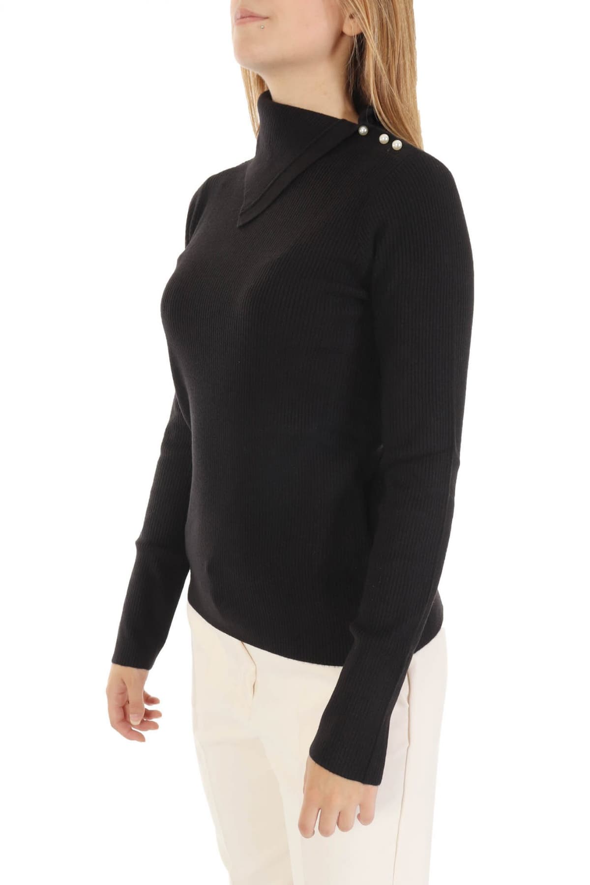 MARELLA EMME ΠΛΕΚΤΟ RAMA ΡΙΜΠ ΖΙΒΑΓΚΟ ΚΟΥΜΠΙΑ ΠΕΡΛΕΣ ΩΜΟΣ ΜΑΥΡΟ