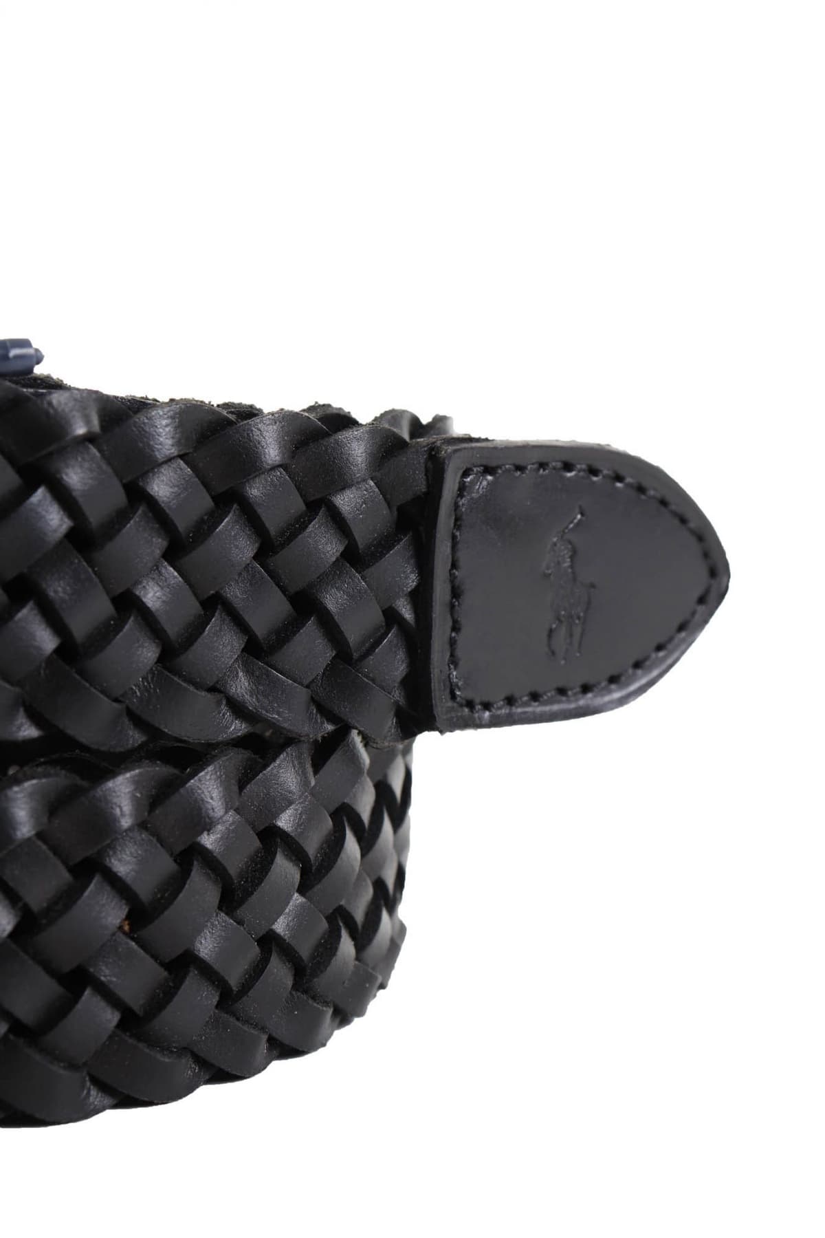 RALPH LAUREN ΖΩΝΗ ΠΛΕΚΤΗ ΜΑΥΡΟ