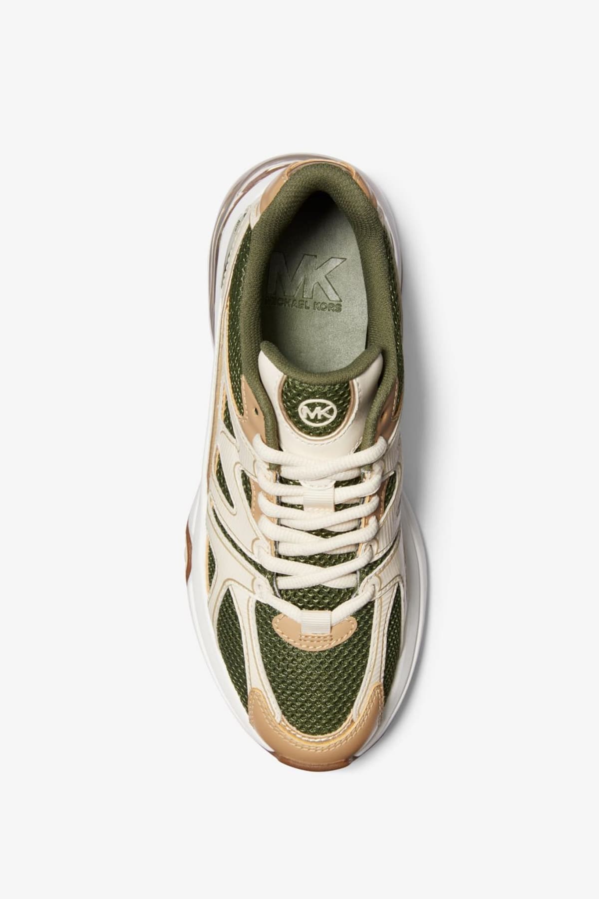 MICHAEL KORS ΠΑΠΟΥΤΣΙΑ SNEAKERS KIT TRAINER EXTREME AEΡΟΣΟΛΑ LOGO ΠΟΛΥΧΡΩΜΟ ΧΡΥΣΟ/ΠΡΑΣΙΝΟ/ΜΠΕΖ