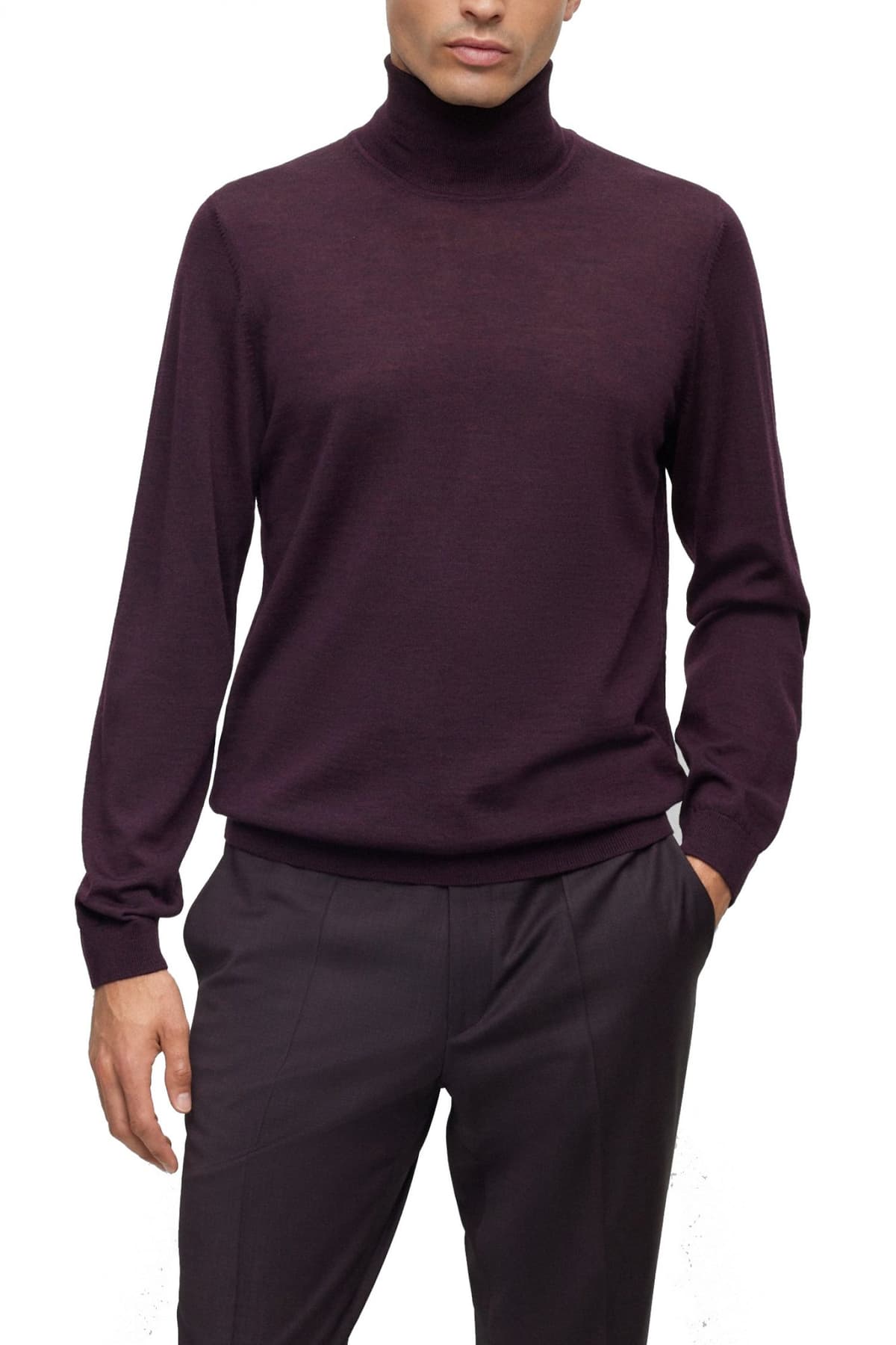 BOSS ΠΛΕΚΤΟ TURTLENECK MUSSO-P ΜΠΟΡΝΤΩ