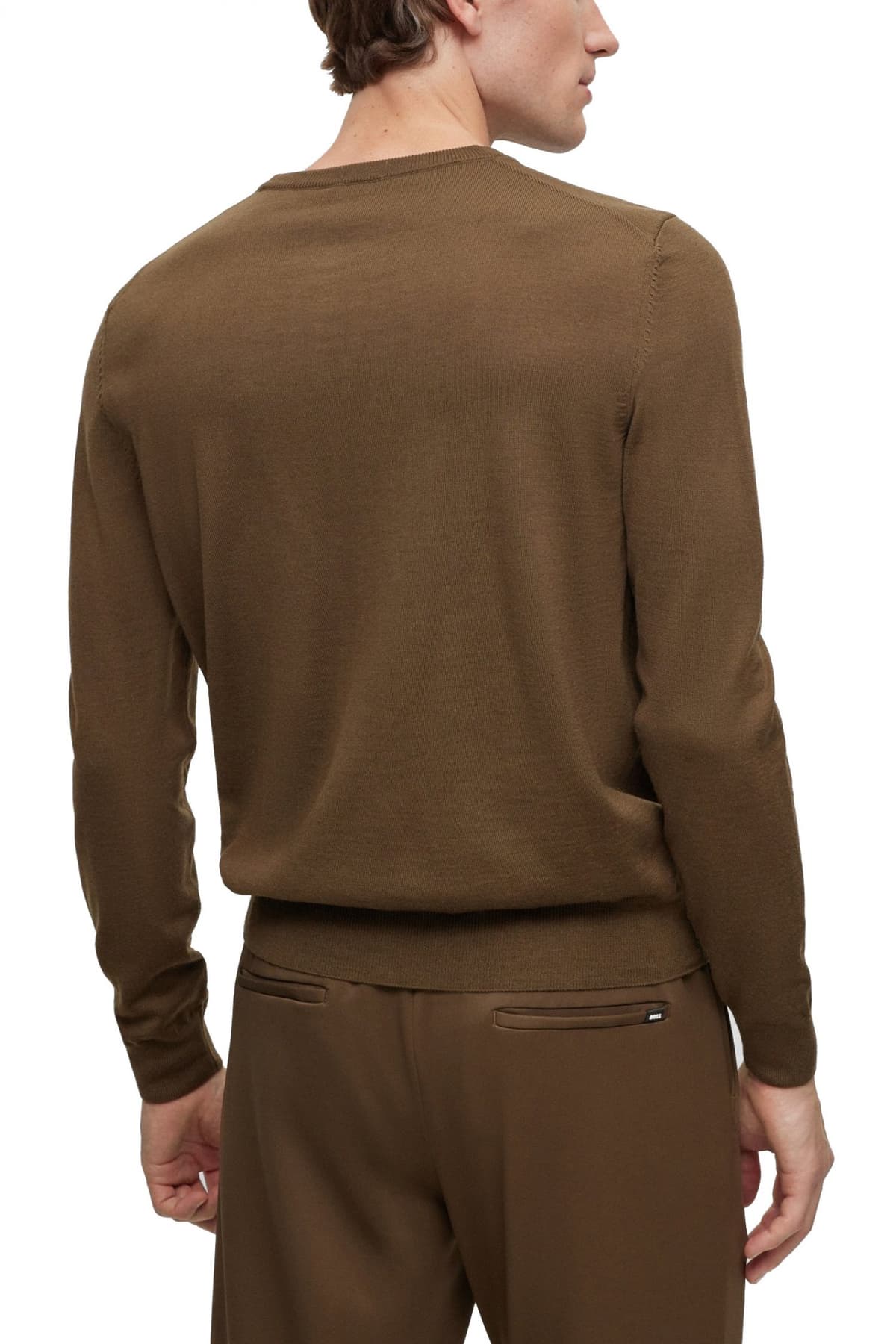 BOSS ΠΛΕΚΤΟ ROUND NECK BOTTO-L ΧΑΚΙ