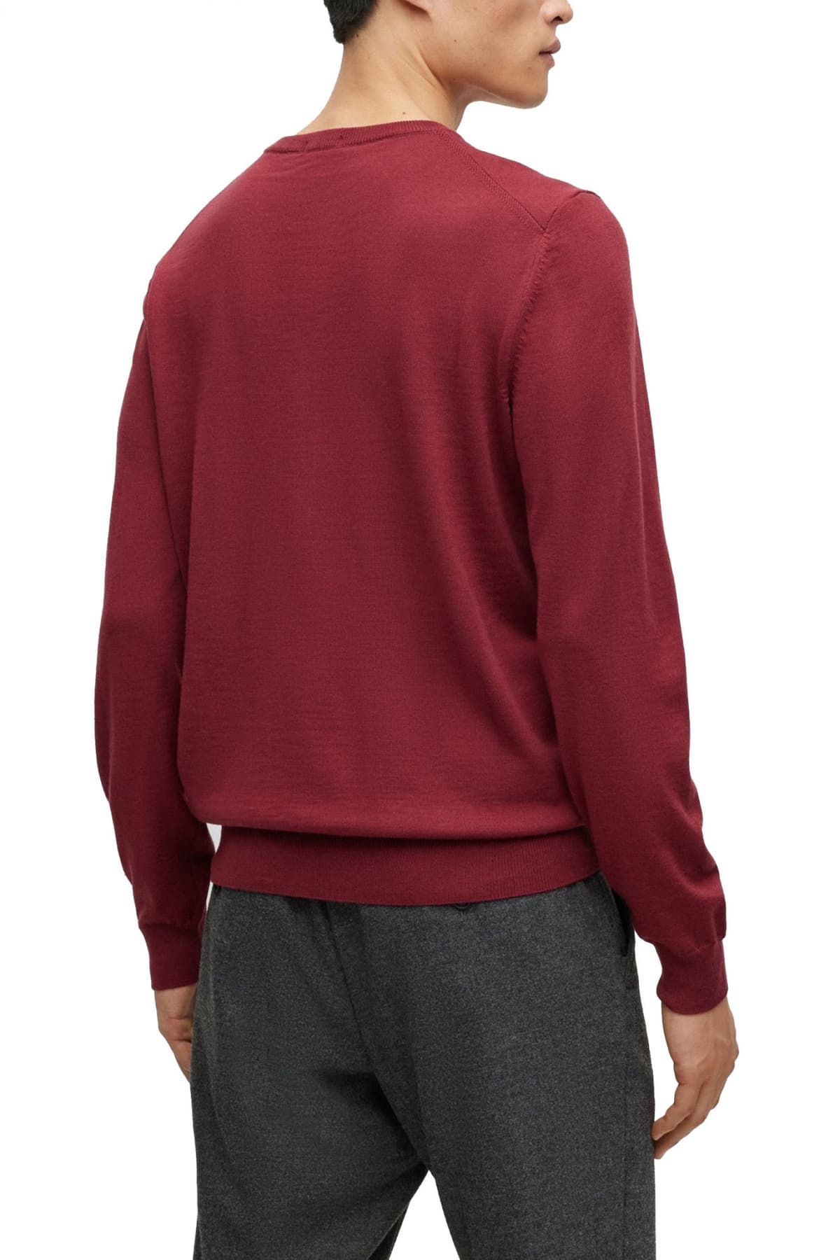 BOSS ΠΛΕΚΤΟ ROUND NECK BOTTO-L ΜΠΟΡΝΤΩ