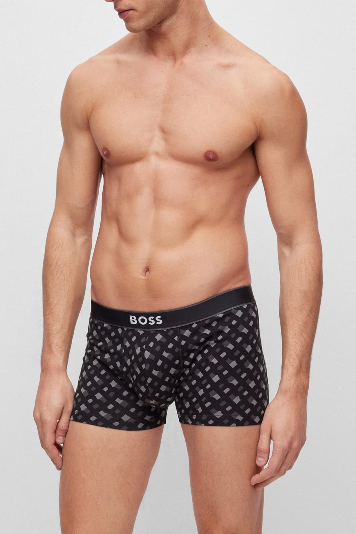 BOSS ΕΣΩΡΟΥΧΑ TRUNK 24 PRINT ΓΚΡΙ-ΜΑΥΡΟ