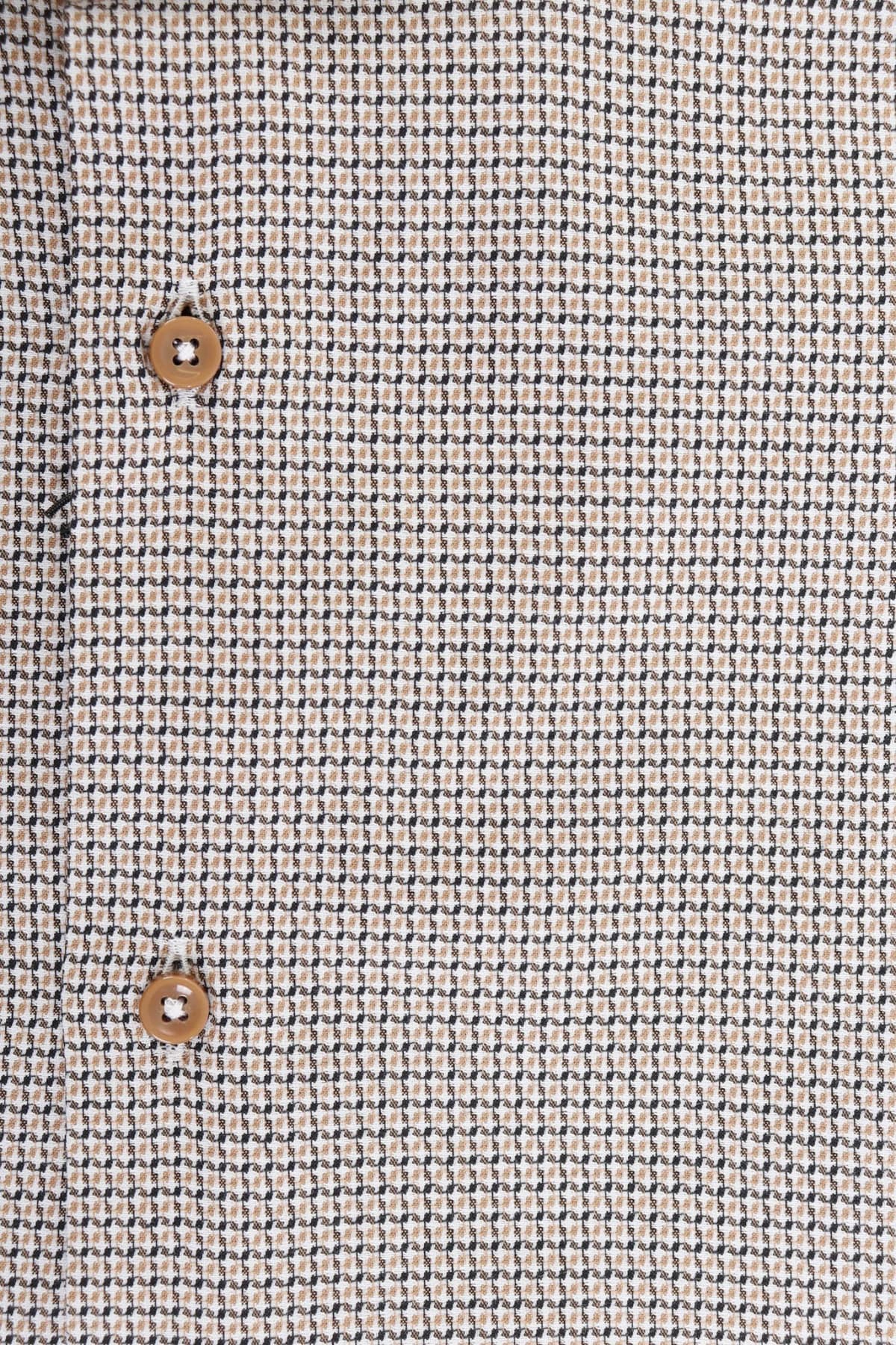 BOSS ΠΟΥΚΑΜΙΣΟ SLIM FIT STRETCH ΜΙΚΡΟΣΧΕΔΙΟ ΚΑΦΕ