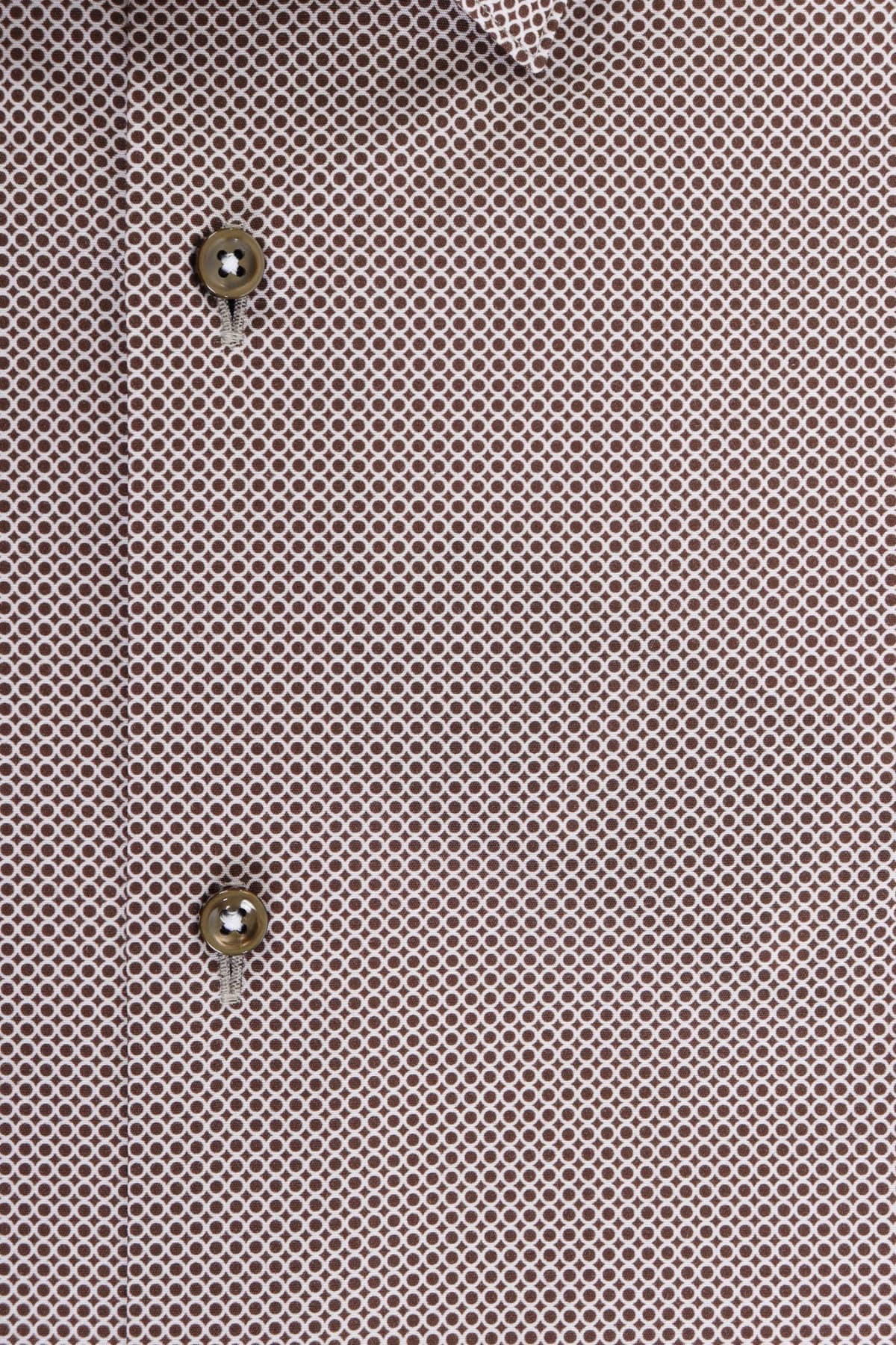 BOSS ΠΟΥΚΑΜΙΣΟ ΜΙΚΡΟΣΧΕΔΙΟ SLIM FIT H-HANK-S-KENT-C1-232 ΚΑΦΕ