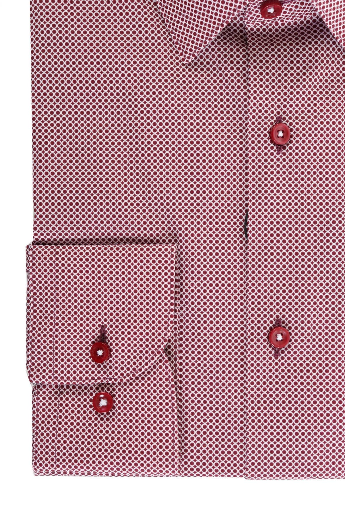 BOSS ΠΟΥΚΑΜΙΣΟ ΜΙΚΡΟΣΧΕΔΙΟ SLIM FIT H-HANK-S-KENT-C1-232 ΜΠΟΡΝΤΩ