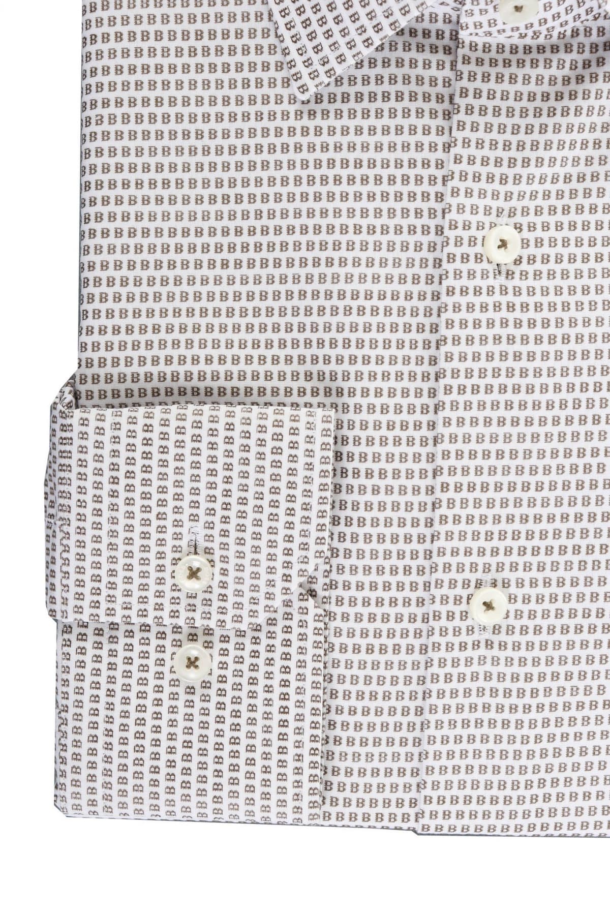 BOSS ΠΟΥΚΑΜΙΣΟ ALL OVER LOGO REGULAR FIT H-JOE-KRNT-C1-214 ΧΑΚΙ-ΛΕΥΚΟ