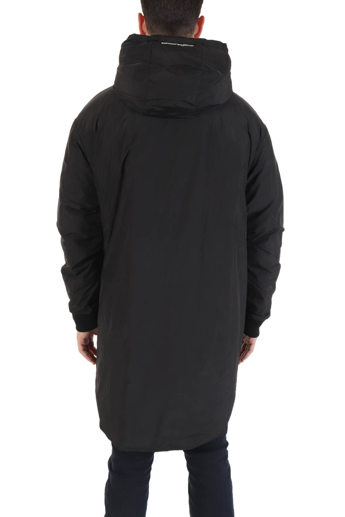 EMPORIO ARMANI ΜΠΟΥΦΑΝ REVERSIBLE ΚΟΥΚΟΥΛΑ LOGO ΜΑΥΡΟ-ΧΑΚΙ