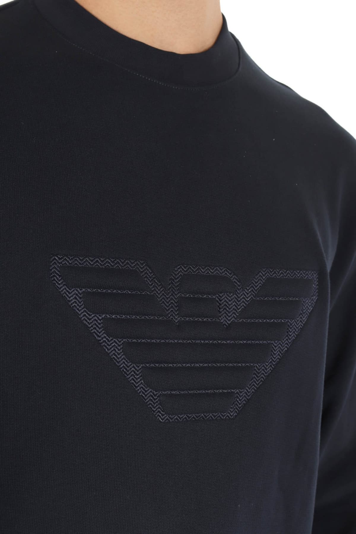 EMPORIO ARMANI ΦΟΥΤΕΡ CREWNECK LOGO ΜΠΛΕ