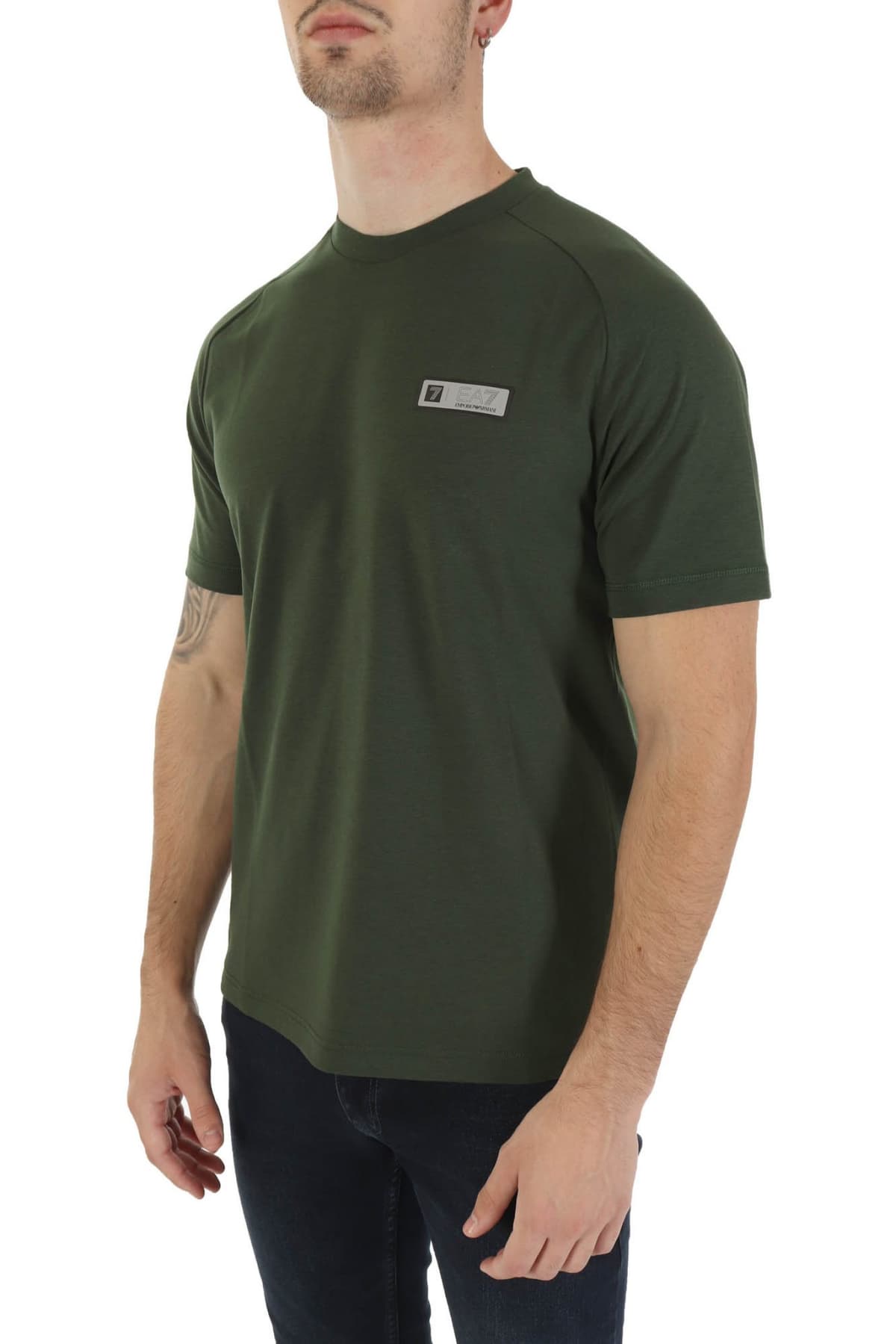 ARMANI 7 T-SHIRT LOGO ΠΡΑΣΙΝΟ-ΓΚΡΙ