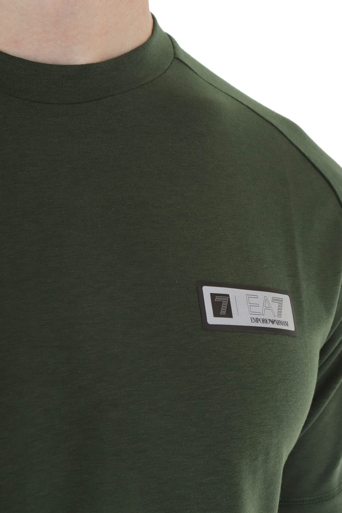 ARMANI 7 T-SHIRT LOGO ΠΡΑΣΙΝΟ-ΓΚΡΙ