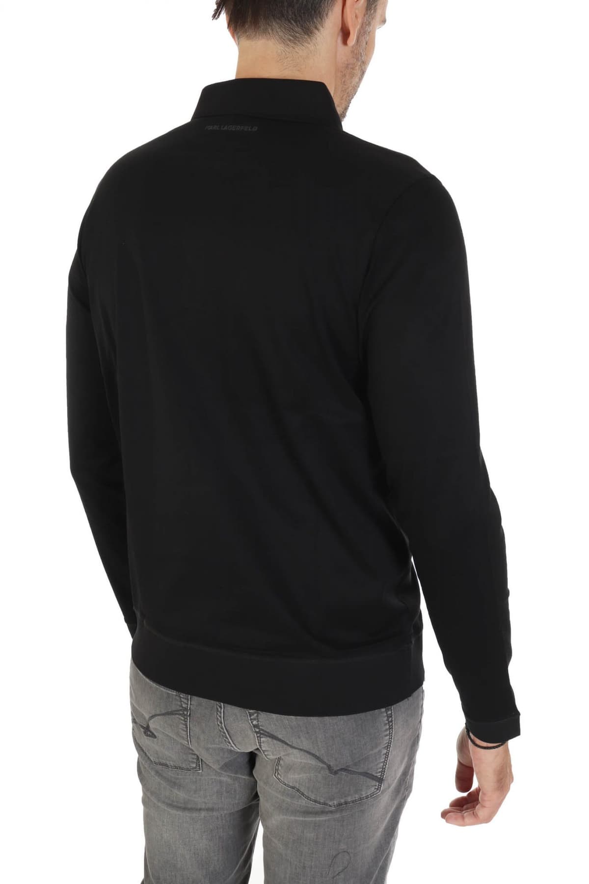 KARL LAGERFELD POLO LOGO ΜΑΥΡΟ