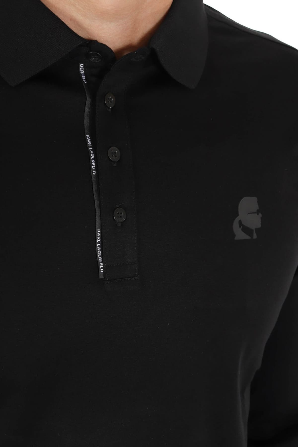 KARL LAGERFELD POLO LOGO ΜΑΥΡΟ