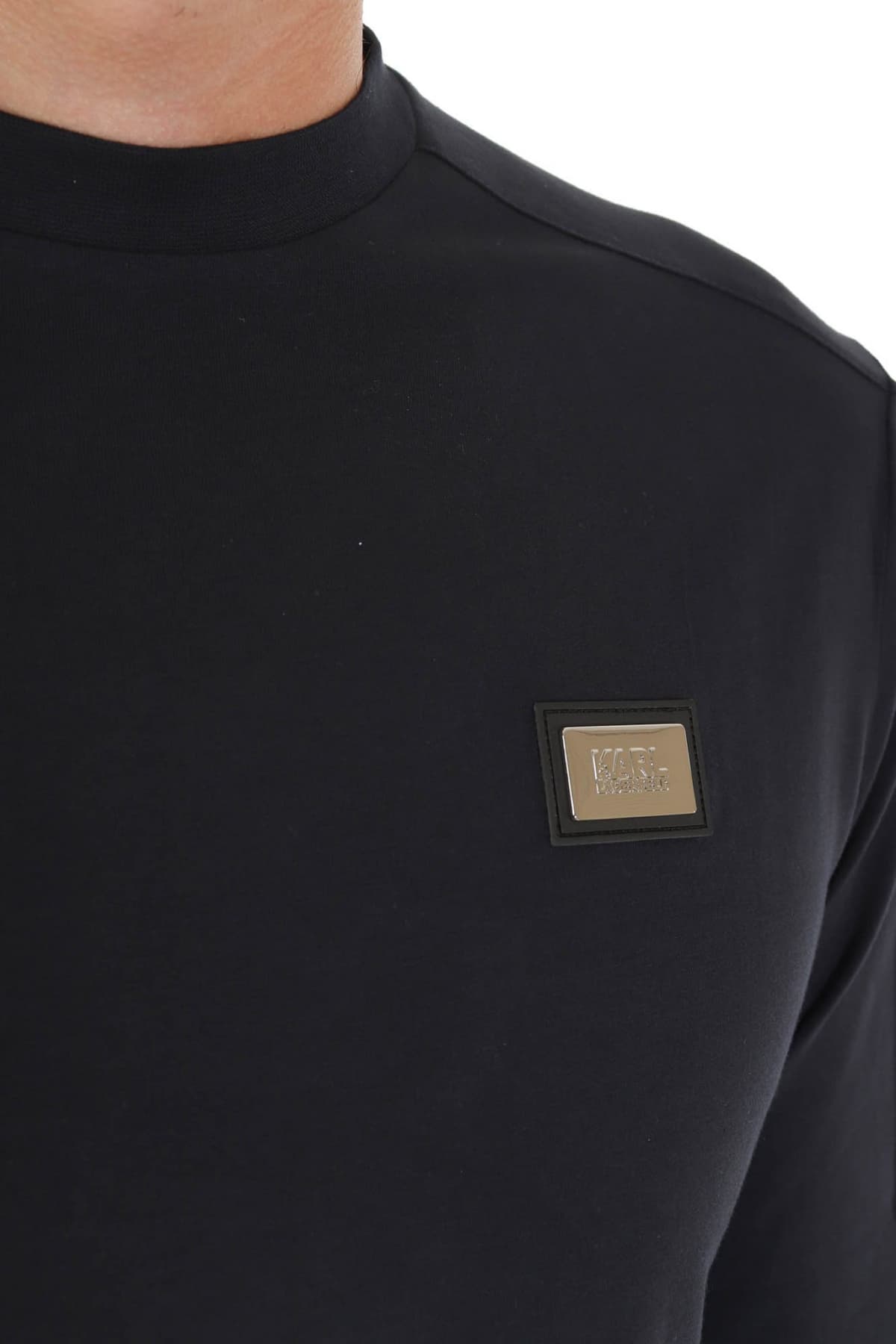 KARL LAGERFELD T-SHIRT LOGO ΜΠΛΕ