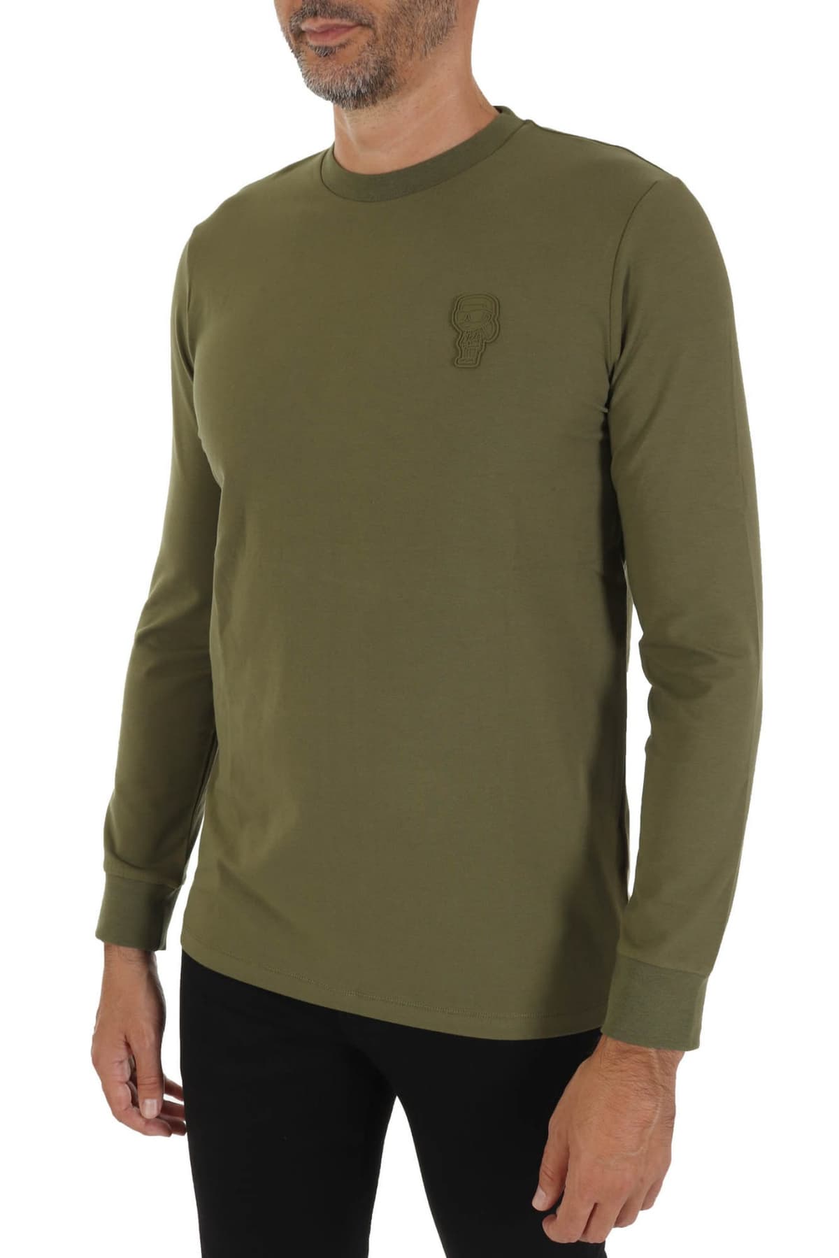 KARL LAGERFELD T-SHIRT CREWNECK LOGO ΧΑΚΙ