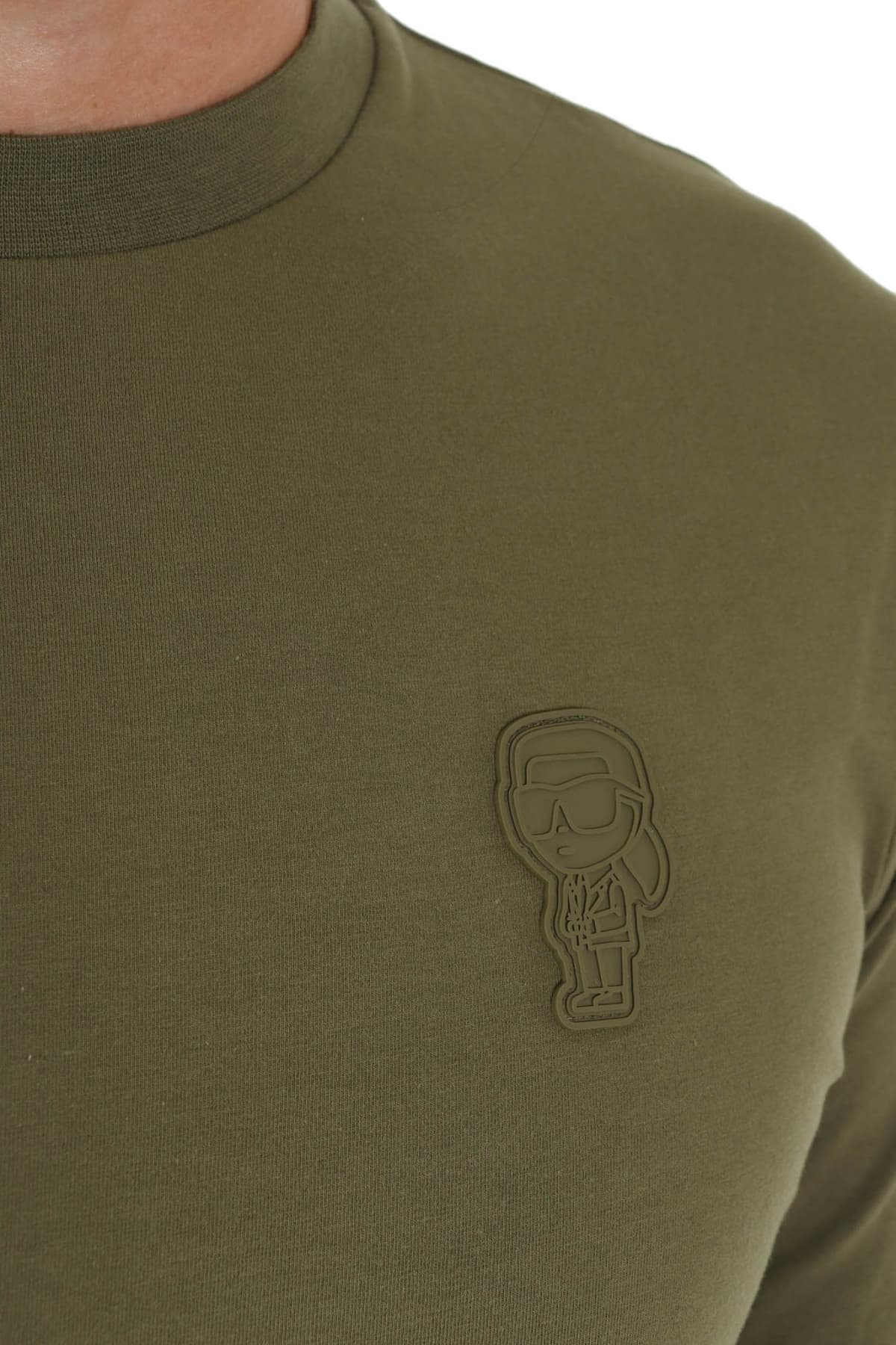 KARL LAGERFELD T-SHIRT CREWNECK LOGO ΧΑΚΙ