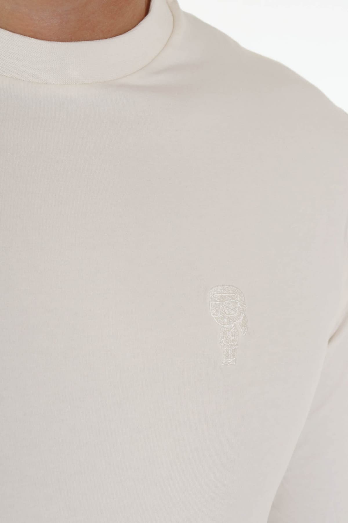 KARL LAGERFELD T-SHIRT LOGO ΕΚΡΟΥ