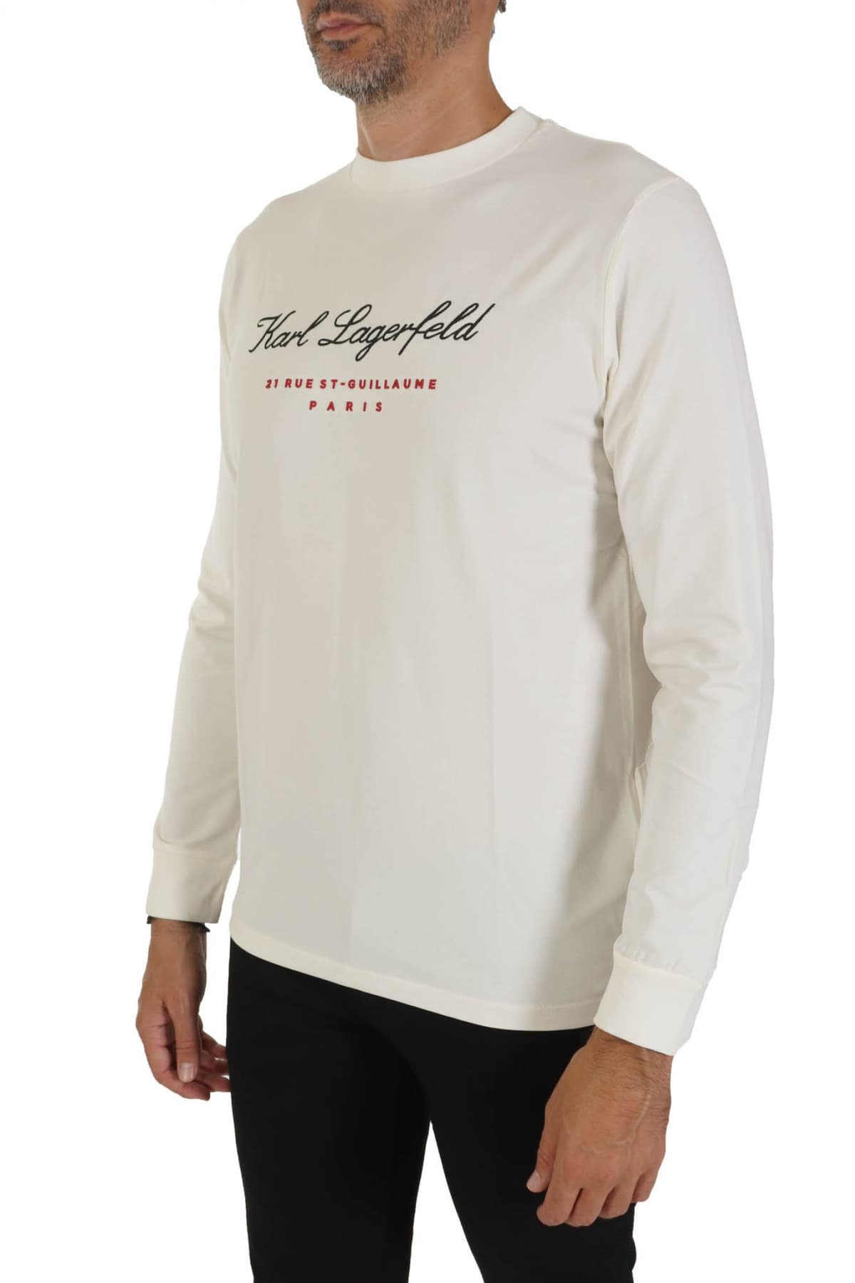 KARL LAGERFELD T-SHIRT LOGO 21 RUE ST-GUILLAUME PARIS ΜΑΥΡΟ ΥΠΟΛΕΥΚΟ