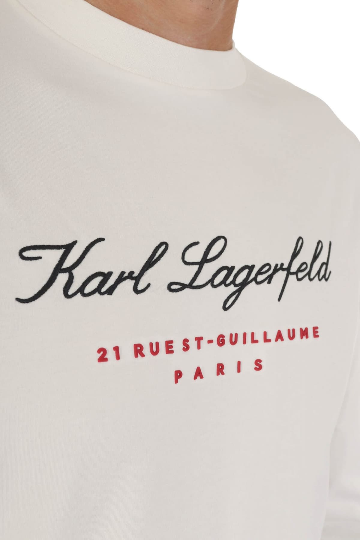 KARL LAGERFELD T-SHIRT LOGO 21 RUE ST-GUILLAUME PARIS ΜΑΥΡΟ ΥΠΟΛΕΥΚΟ