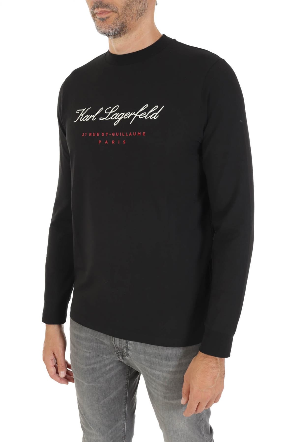 KARL LAGERFELD T-SHIRT LOGO 21 RUE ST-GUILLAUME PARIS ΜΑΥΡΟ ΜΑΥΡΟ