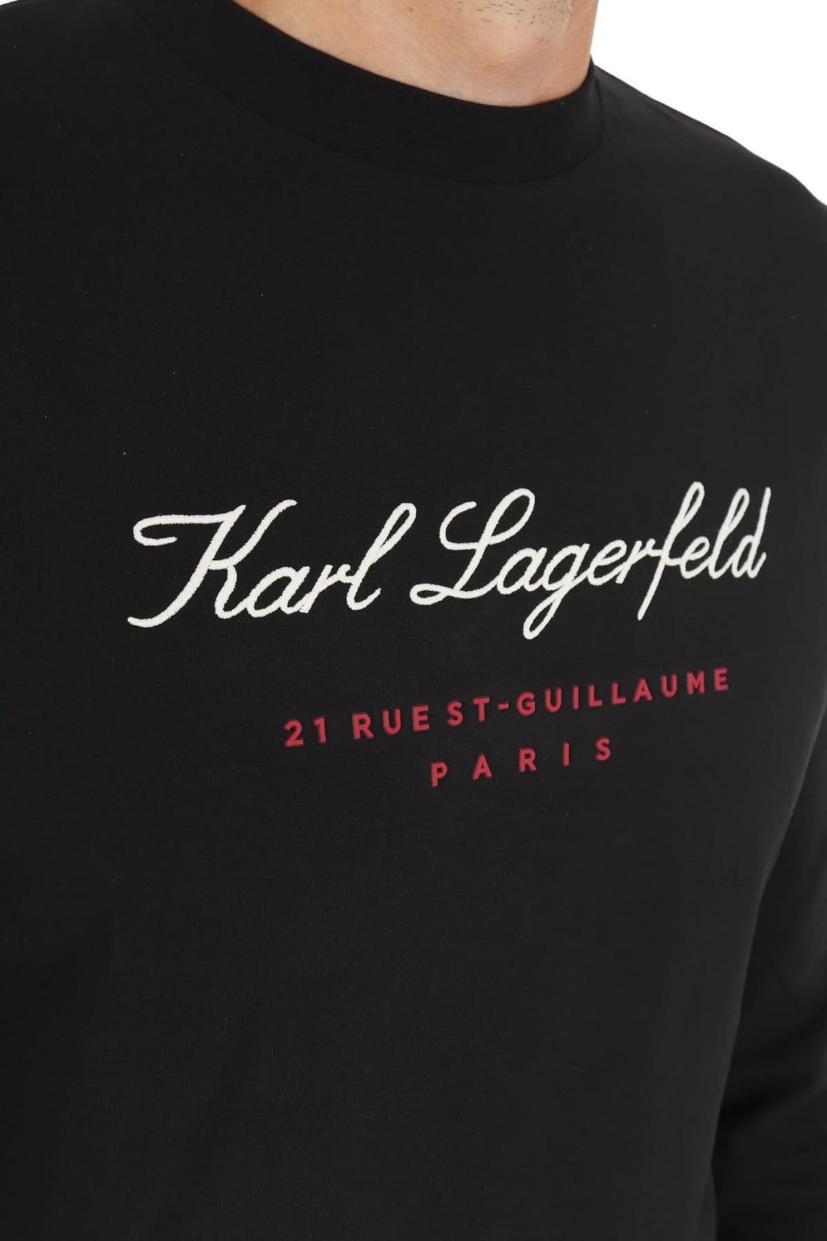 KARL LAGERFELD T-SHIRT LOGO 21 RUE ST-GUILLAUME PARIS ΜΑΥΡΟ ΜΑΥΡΟ