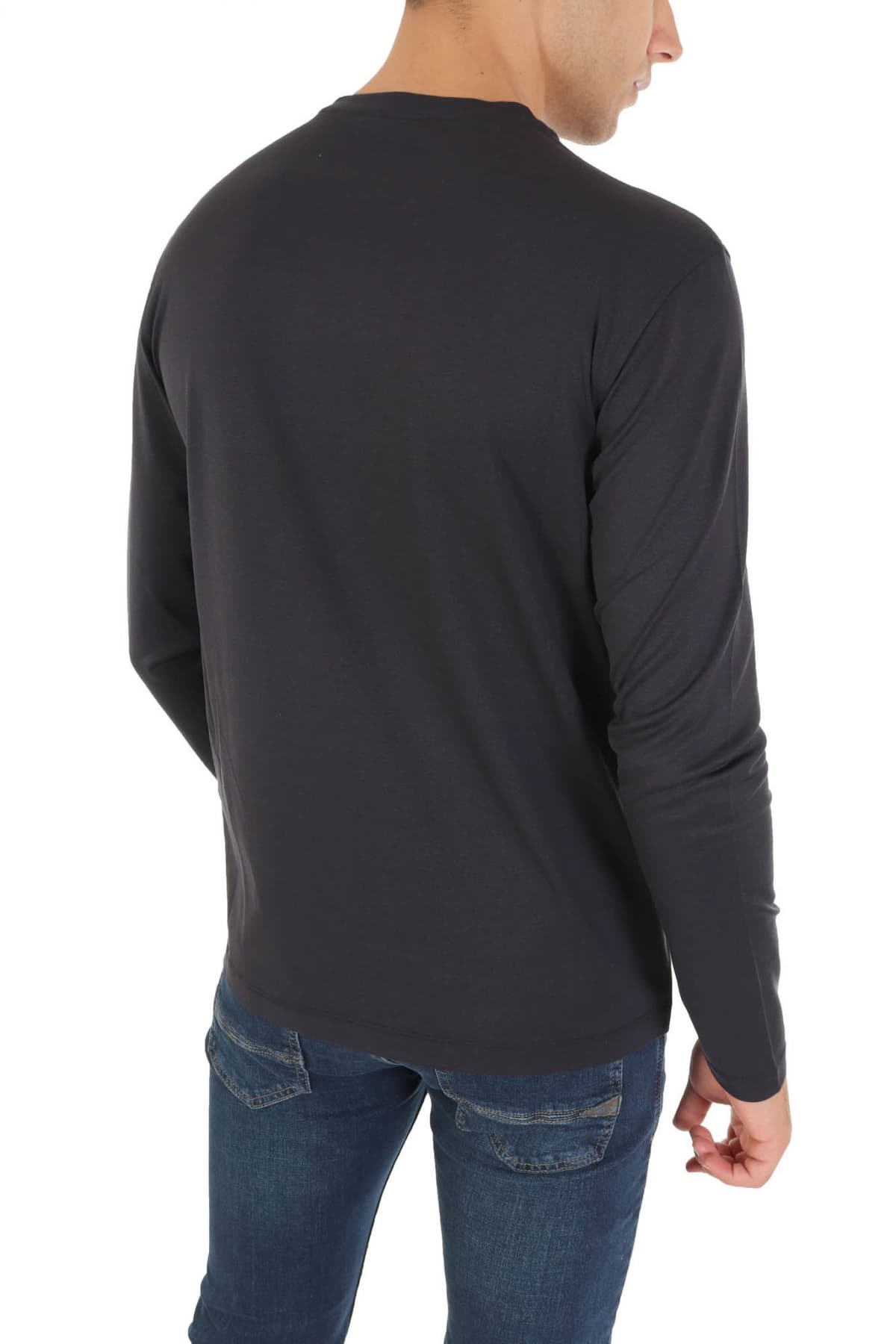 EMPORIO ARMANI T-SHIRT SILK LOGO ΜΠΛΕ