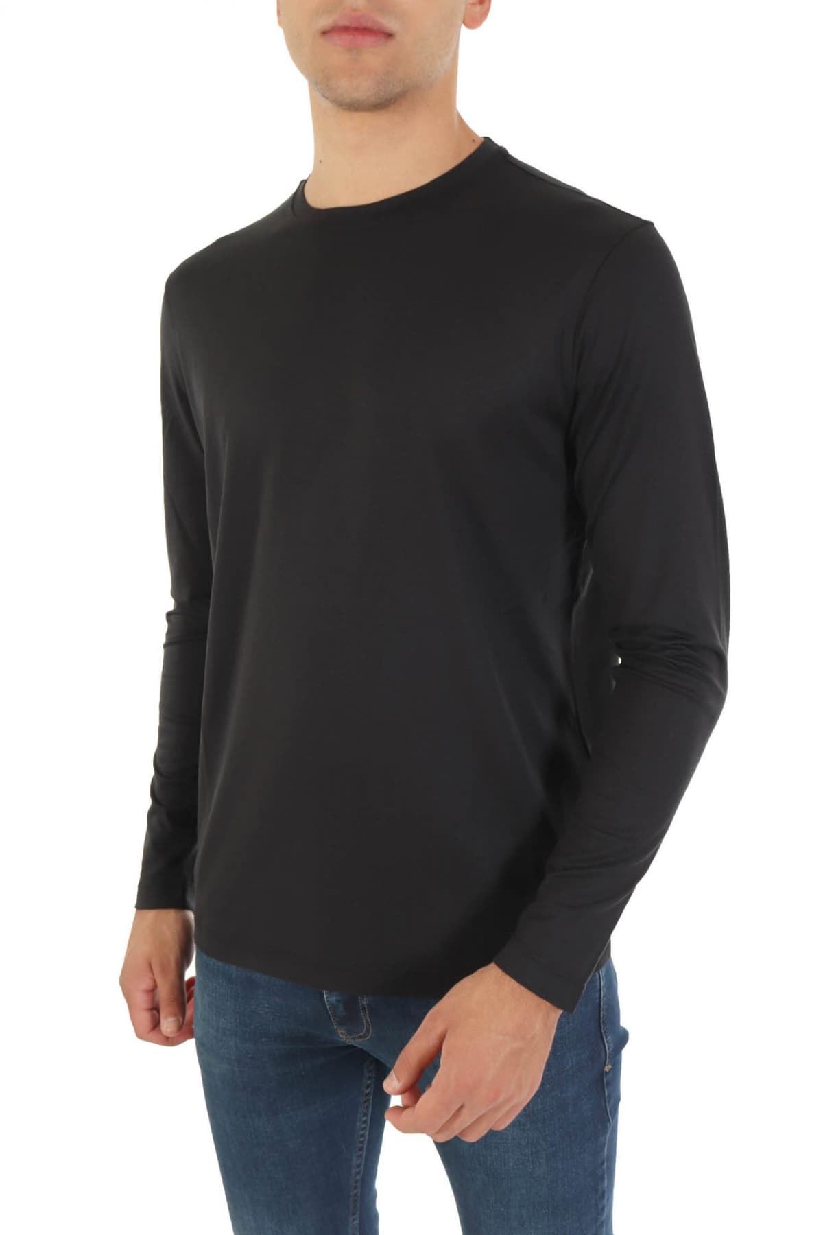 EMPORIO ARMANI T-SHIRT SILK LOGO ΜΑΥΡΟ