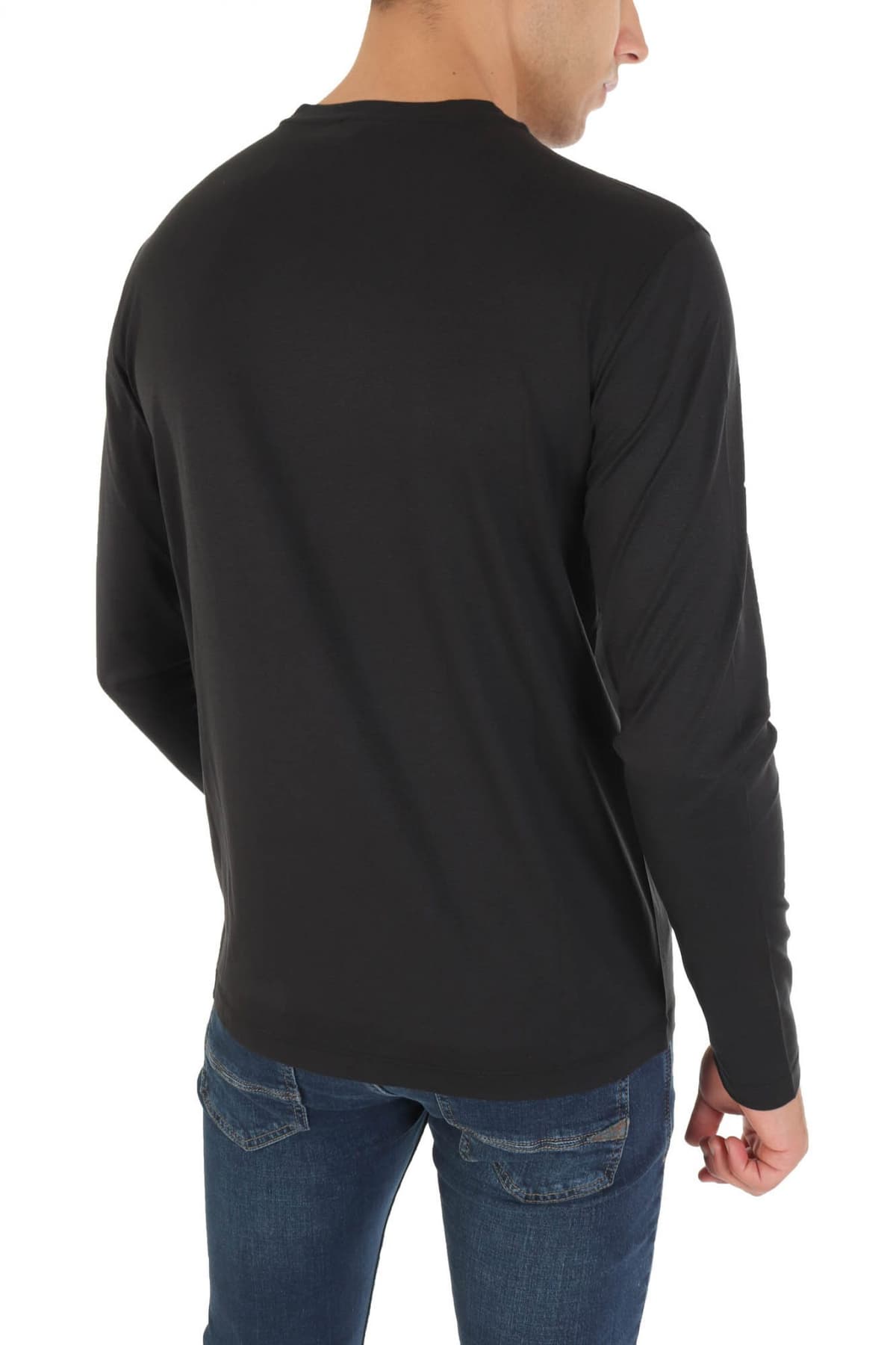 EMPORIO ARMANI T-SHIRT SILK LOGO ΜΑΥΡΟ