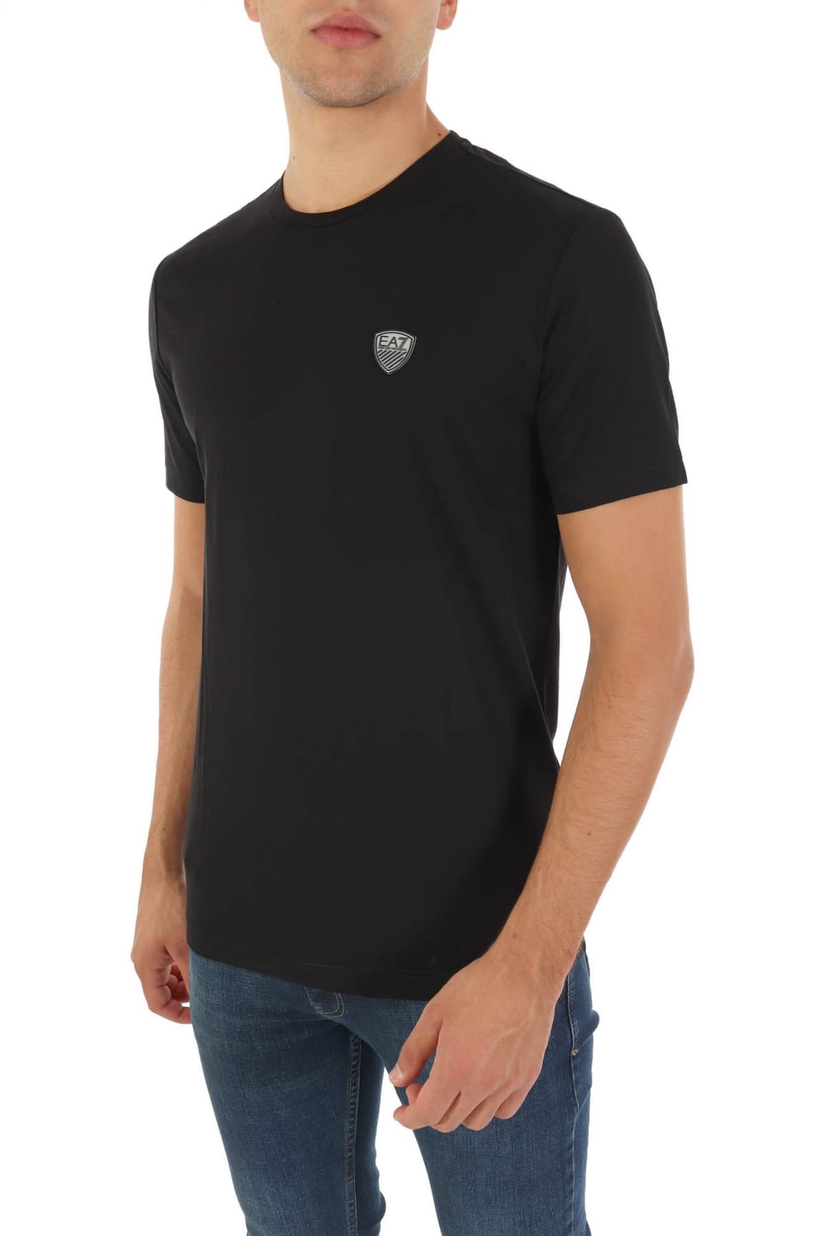 ARMANI 7 T-SHIRT LOGO ΜΑΥΡΟ