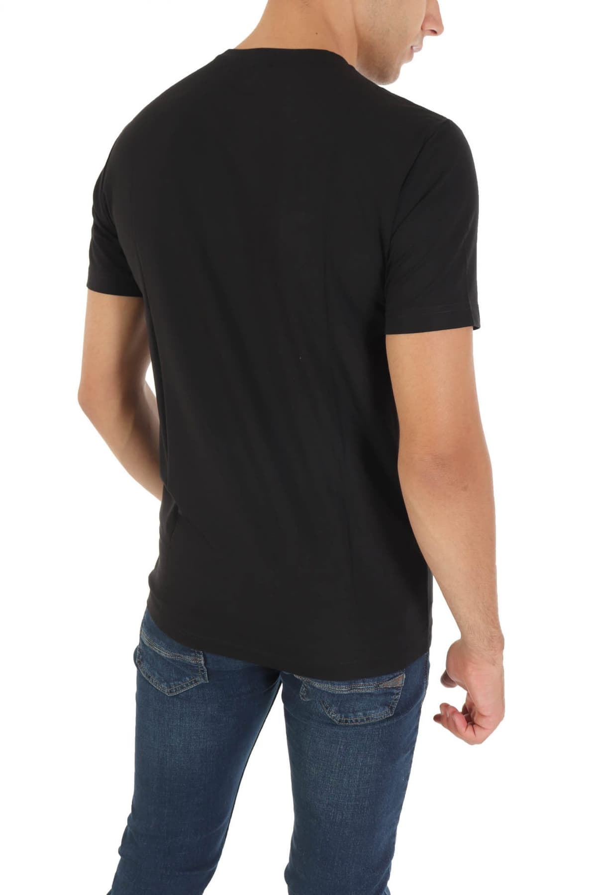 ARMANI 7 T-SHIRT LOGO ΜΑΥΡΟ