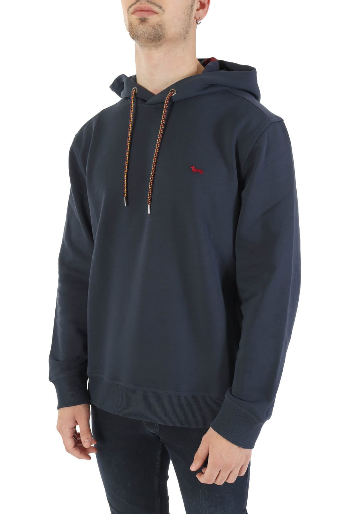HARMONT & BLAINE ΦΟΥΤΕΡ HOODIE OVER FIT LOGO ΜΠΛΕ