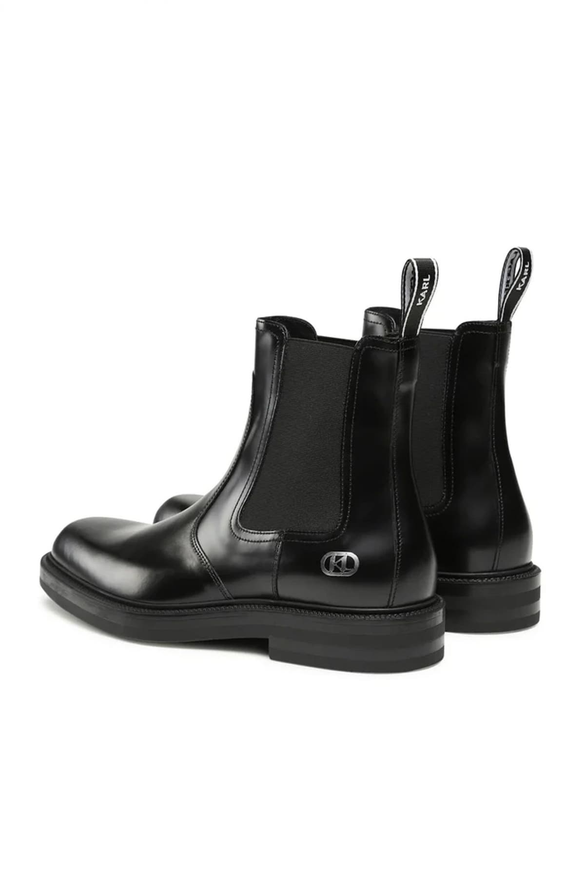 KARL LAGERFELD ΠΑΠΟΥΤΣΙΑ ΜΠΟΤΑΚΙ CHIESEL TOE CHELSEA ΜΑΥΡΟ