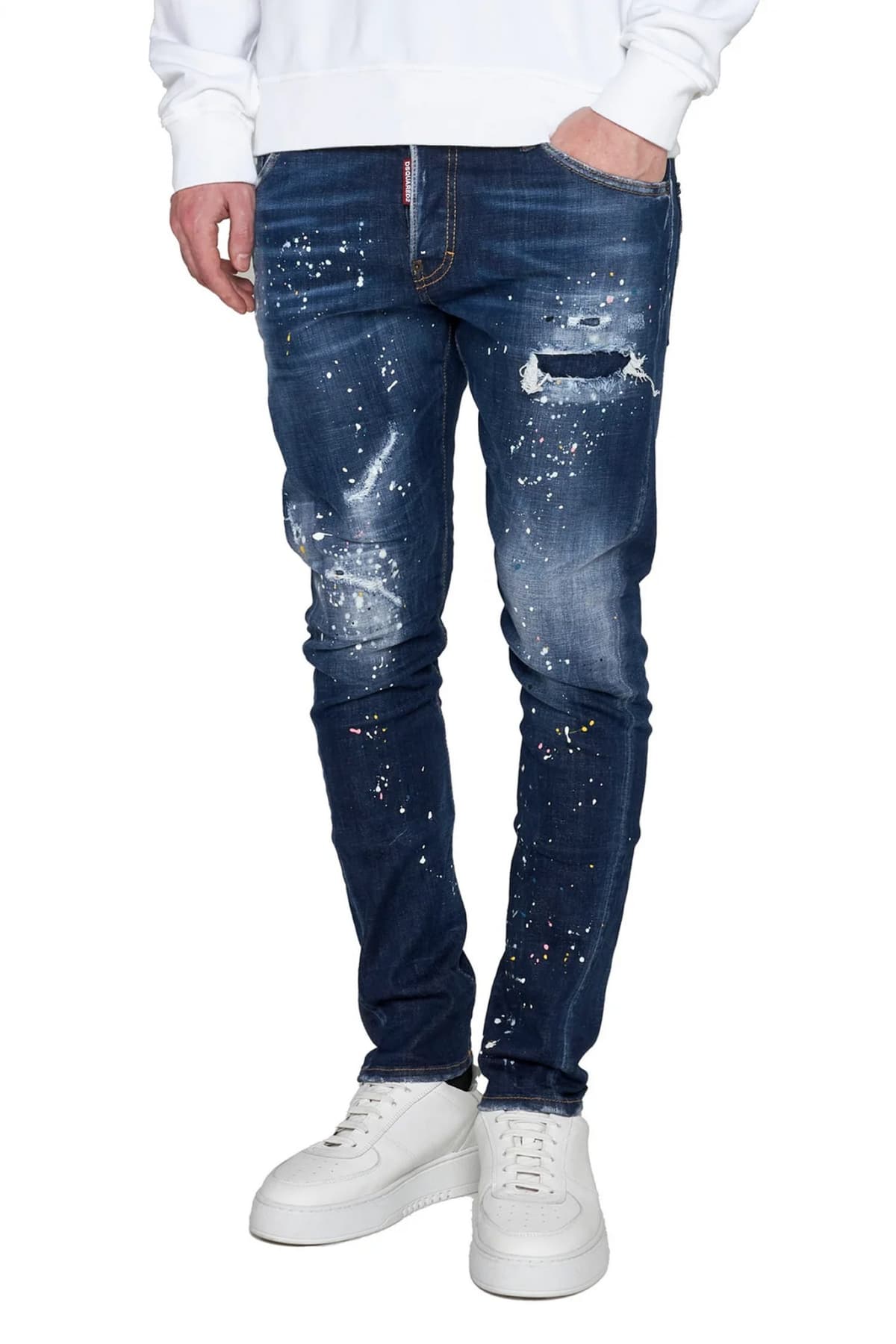 DSQUARED2 ΠΑΝΤΕΛΟΝΙ JEANS SEXY TWIST ΣΤΑΜΠΕΣ ΜΠΛΕ