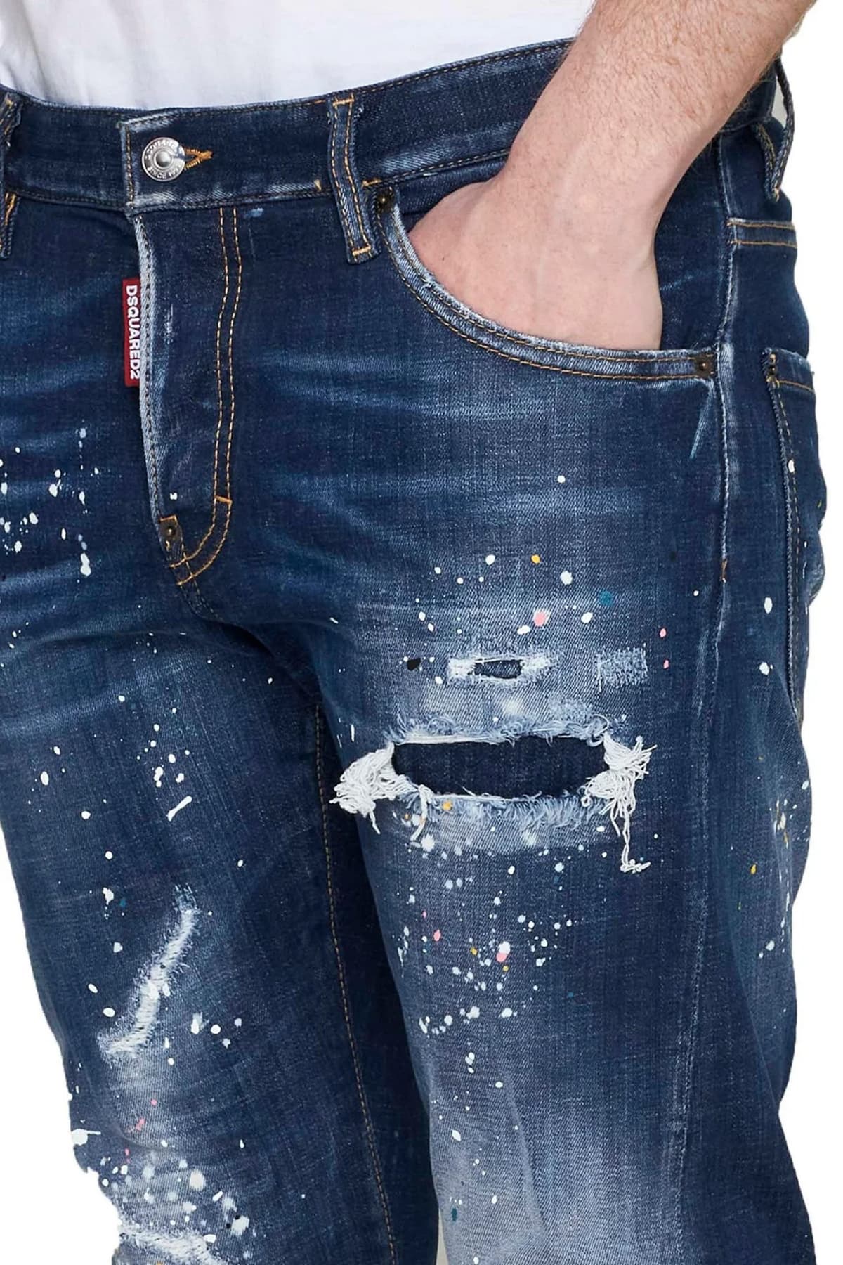 DSQUARED2 ΠΑΝΤΕΛΟΝΙ JEANS SEXY TWIST ΣΤΑΜΠΕΣ ΜΠΛΕ