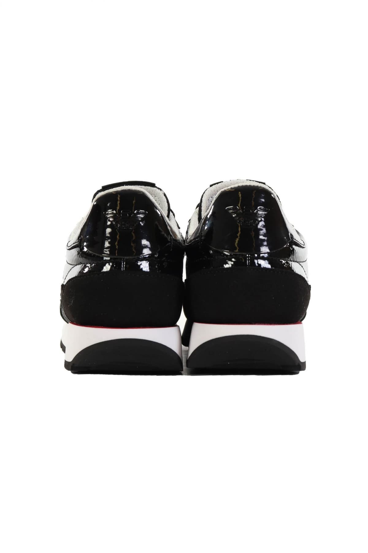 EMPORIO ARMANI ΠΑΠΟΥΤΣΙΑ SNEAKERS WOMAN ΛΟΓΟΤΥΠΟ ΑΣΠΡΟ/ΜΑΥΡΟ