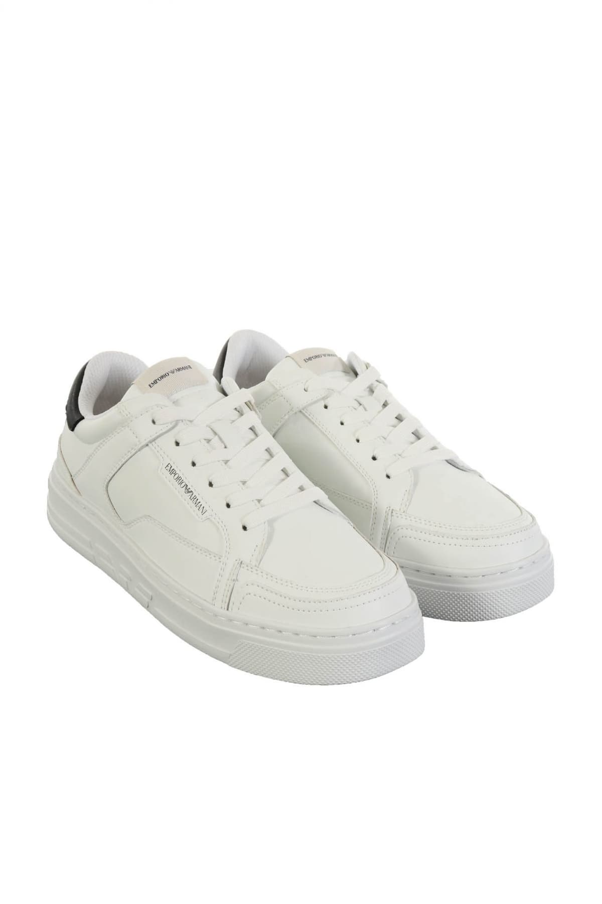 EMPORIO ARMANI ΠΑΠΟΥΤΣΙΑ SNEAKERS WOMAN ΛΟΓΟΤΥΠΟ ΛΕΥΚΟ ΜΑΥΡΟ